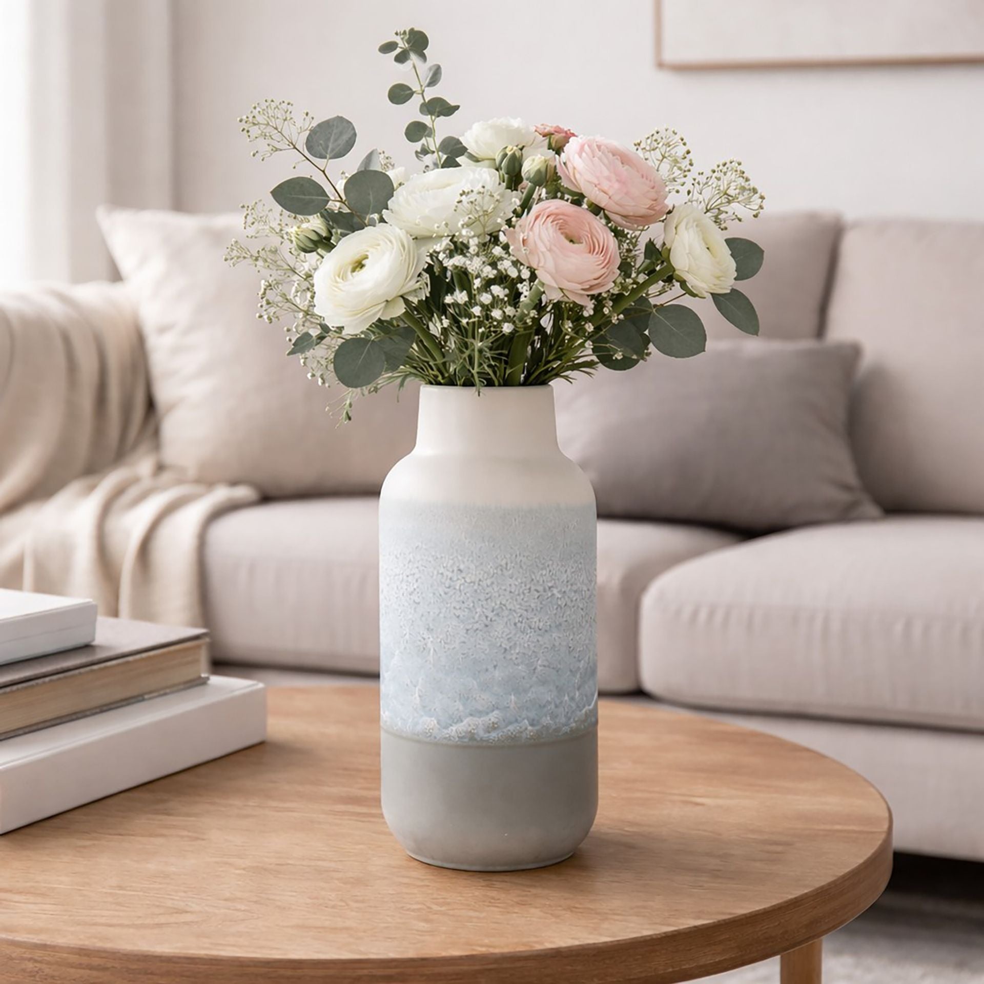 Hestia Reactive Glaze Grey Vase 27cm