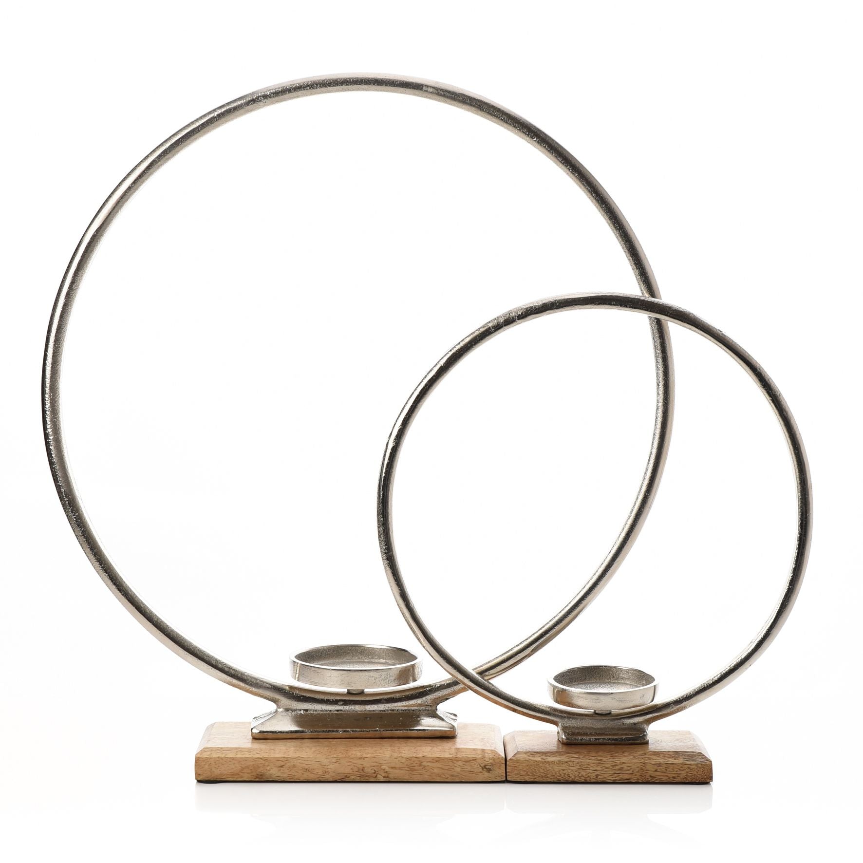 Hestia Set of 2 Metal Hoop Candle Holders 30cm & 43cm