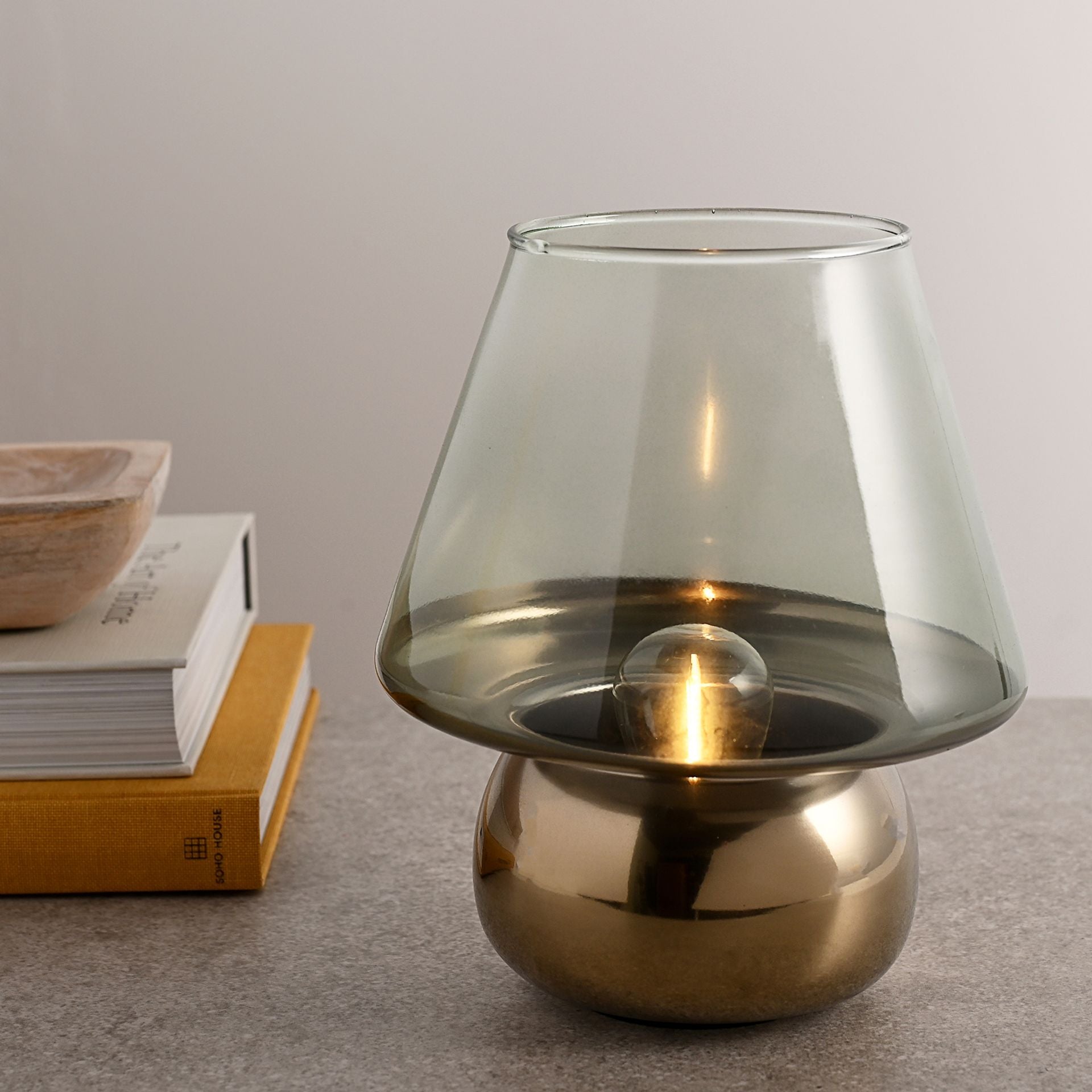 Hestia Green & Gold LED Lamp 20.5cm