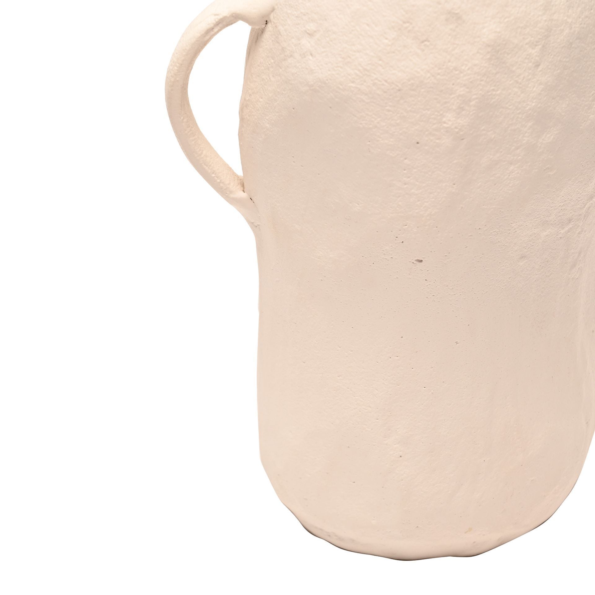 Hestia Tapered Metal Vase with Handles - White