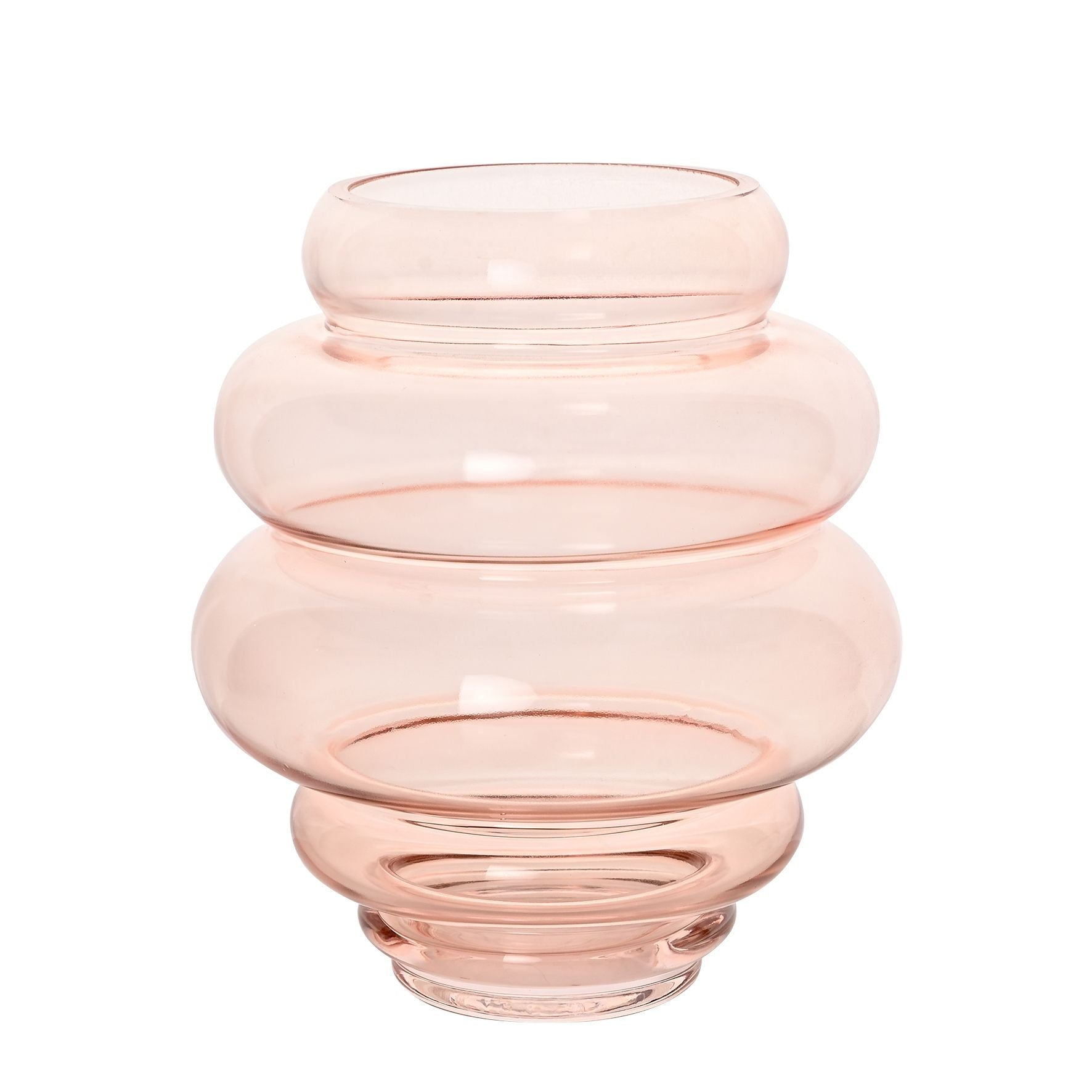 Hestia Handmade Coloured Glass Round Tapered Vase - Pink