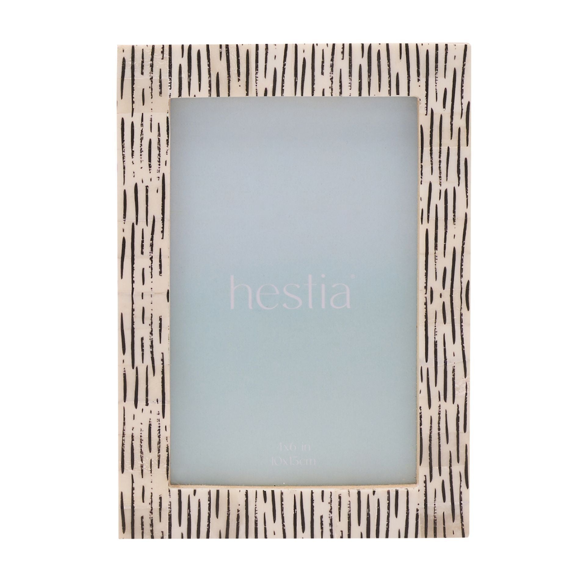 Hestia Striped Bone Photo Frame 4" x 6"