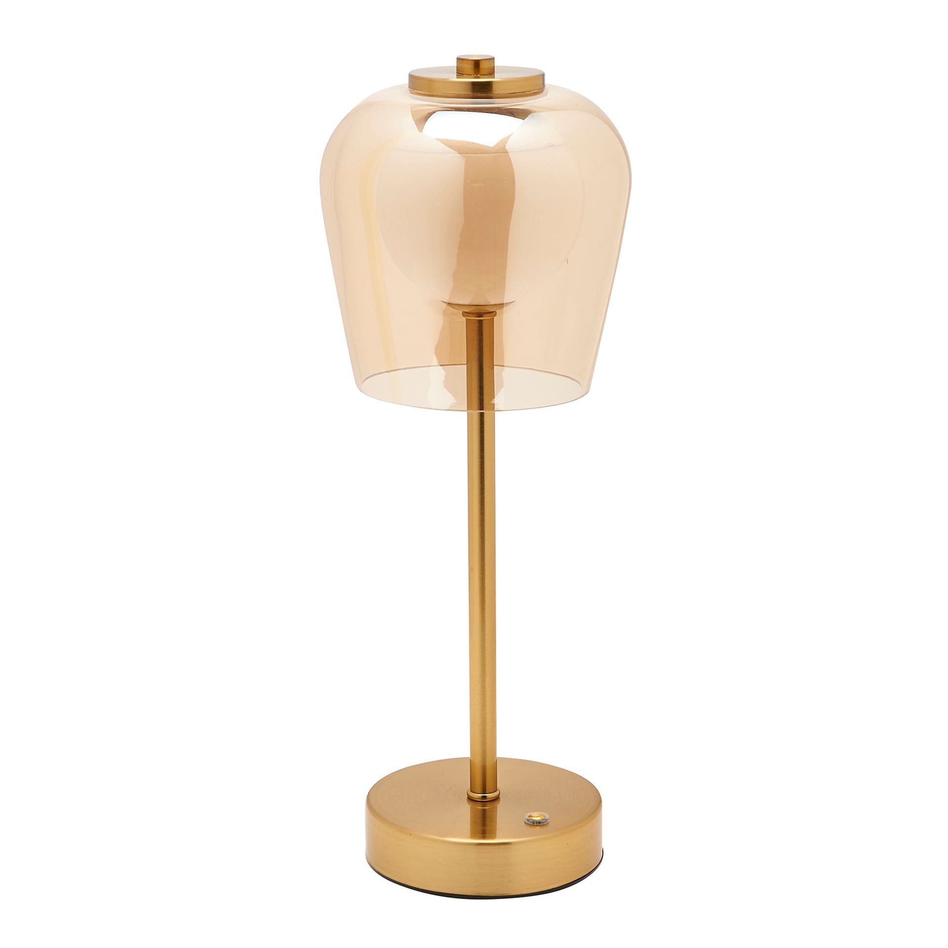 Hestia Bronze USB LED Touch Table Lamp - Glass Shade