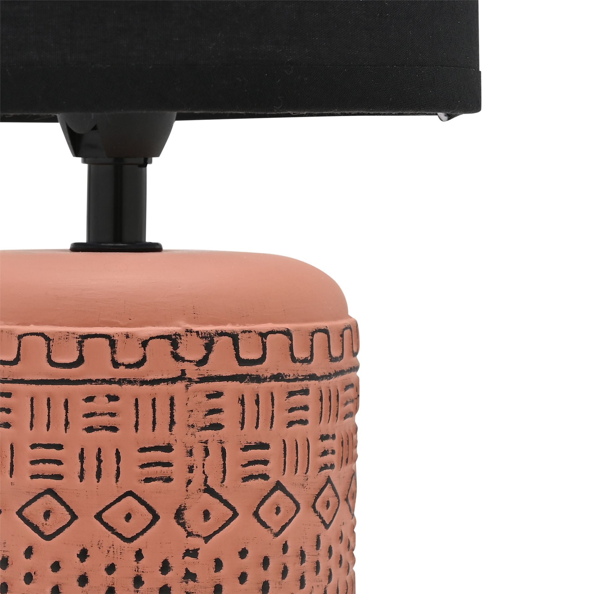 Hestia Lamp with Terracotta Base & Black Shade - 28.5cm
