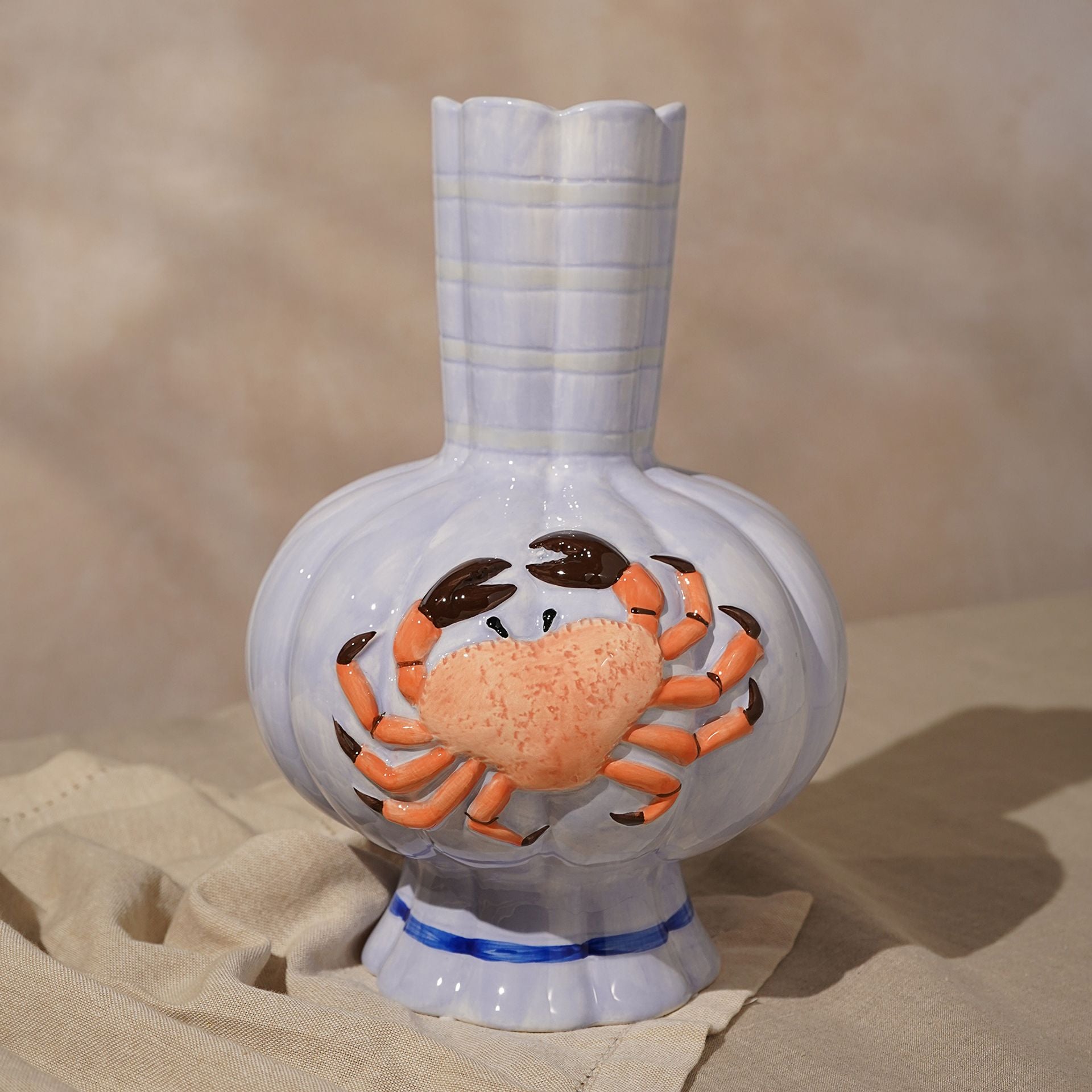 Hestia Hand Painted Crab Vase