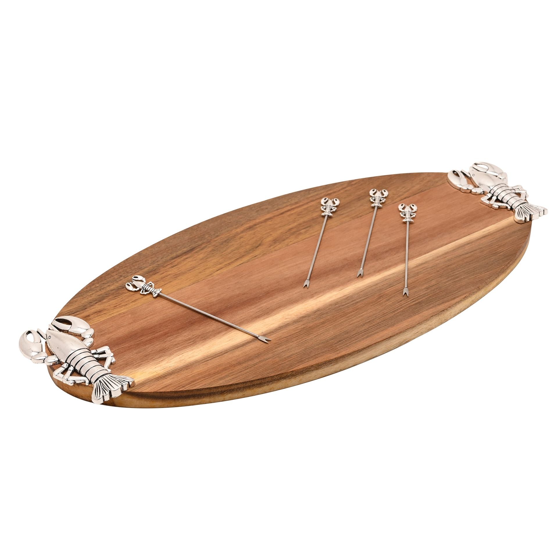Hestia Lobster Oval Serving Board with 4 Picks