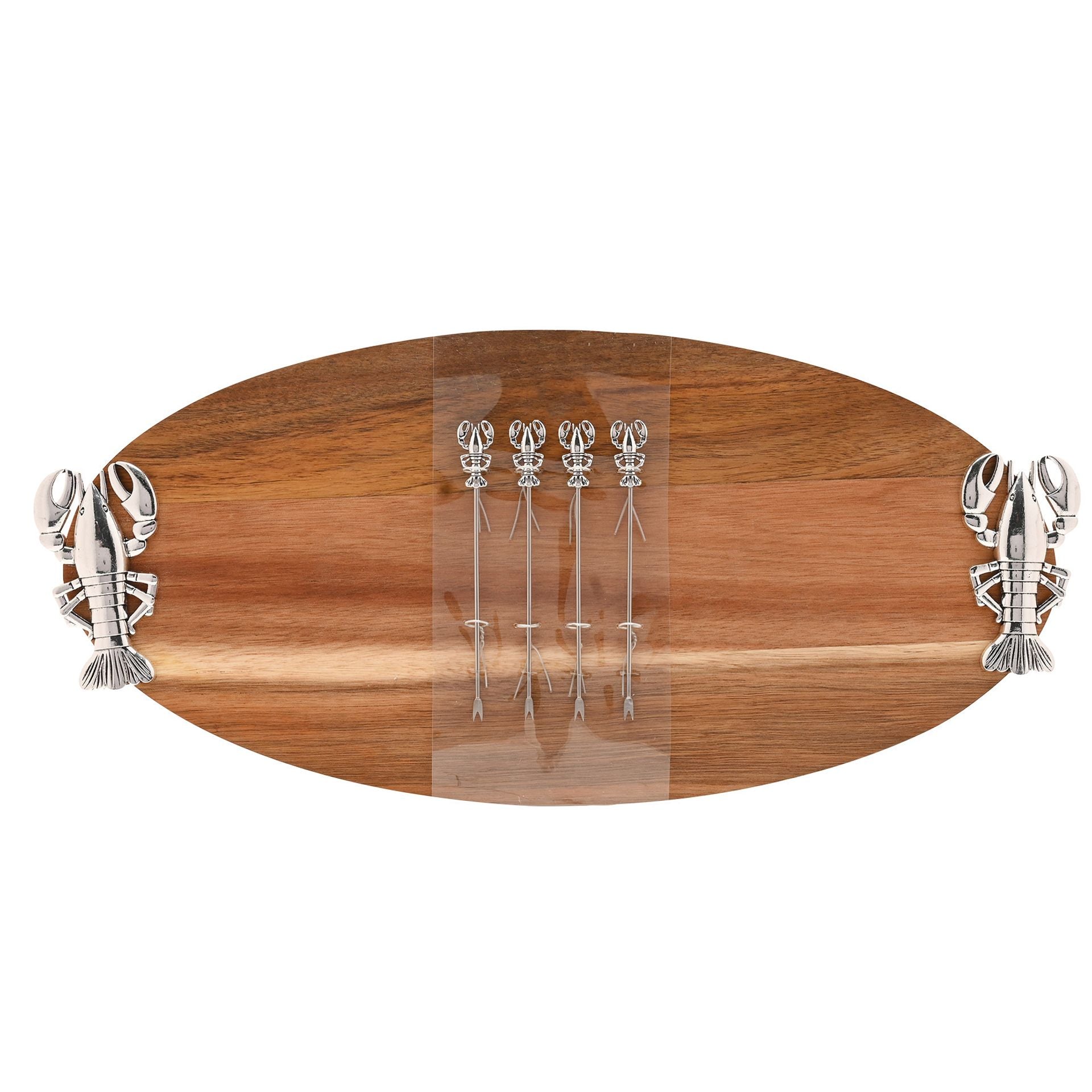 Hestia Lobster Oval Serving Board with 4 Picks