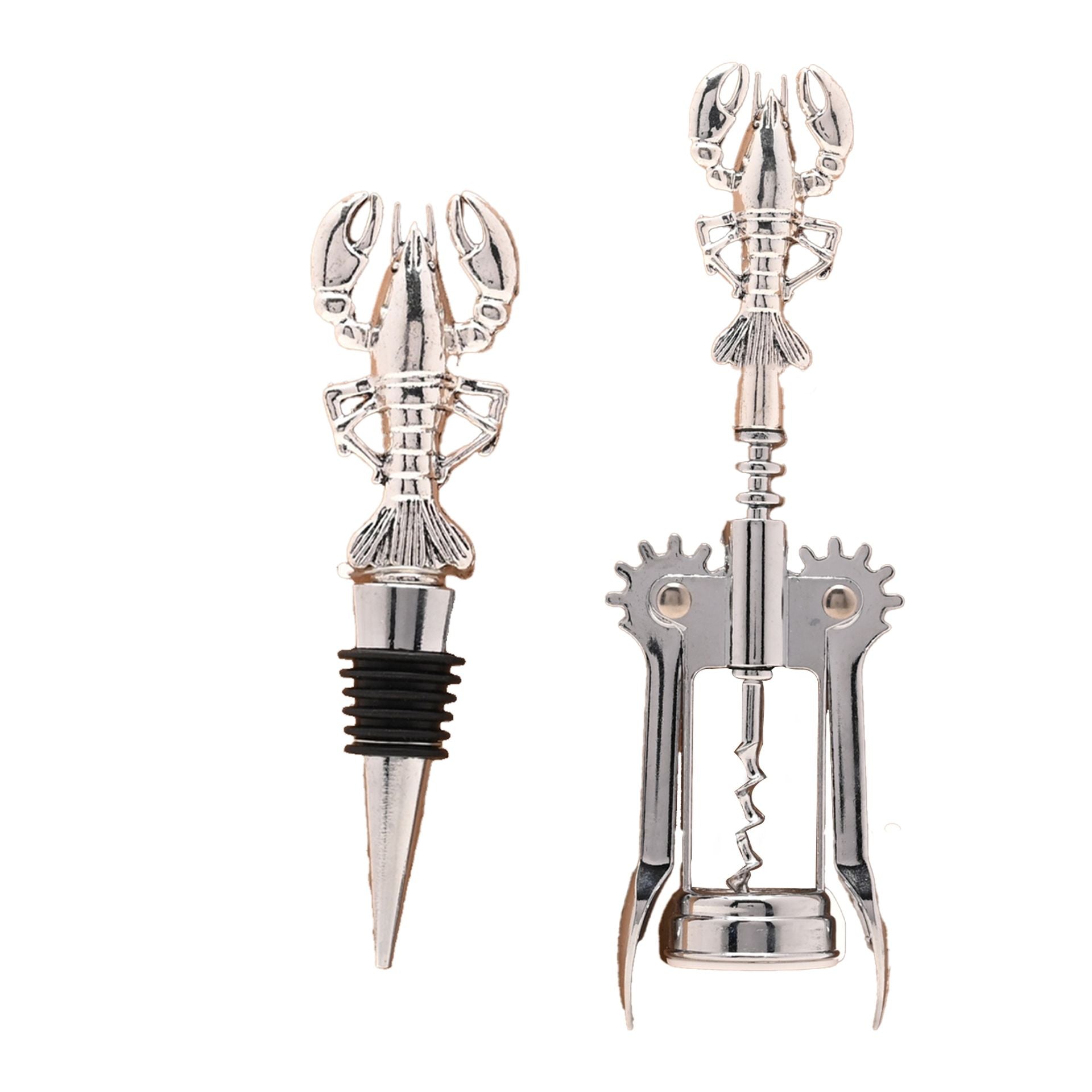 Hestia Lobster Bottle Stopper & Corkscrew Set