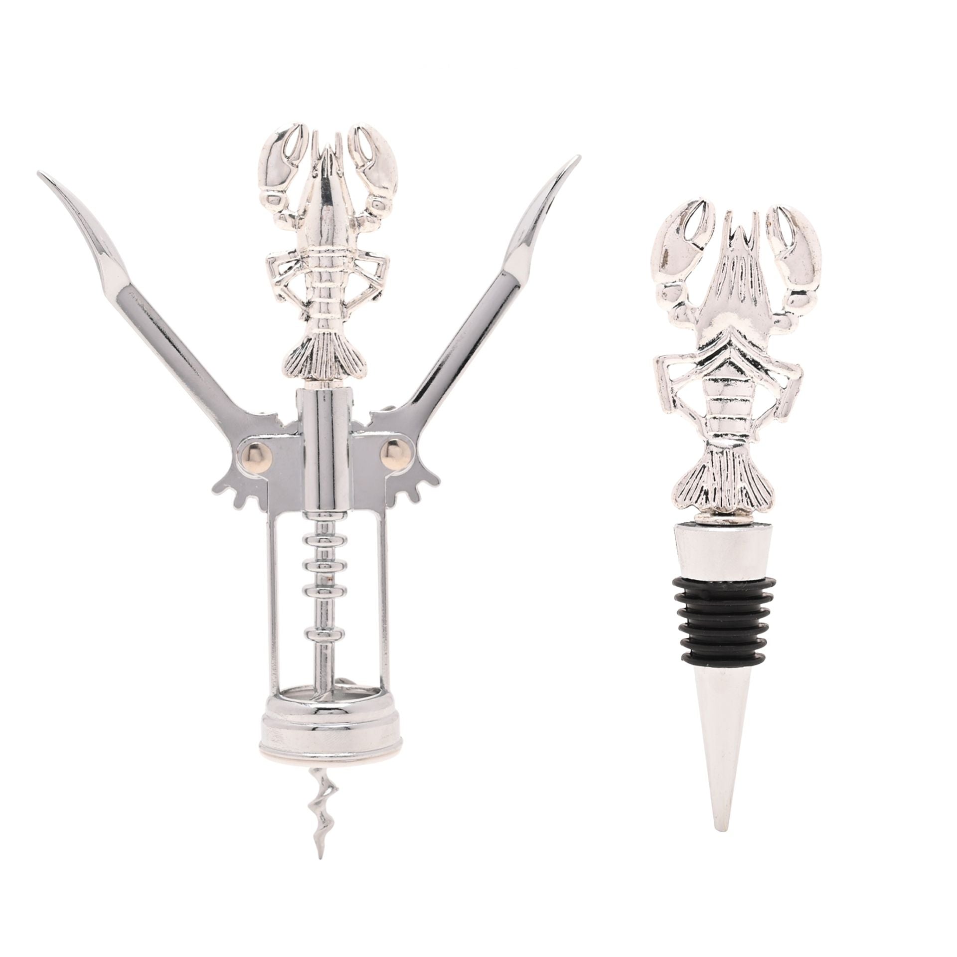 Hestia Lobster Bottle Stopper & Corkscrew Set