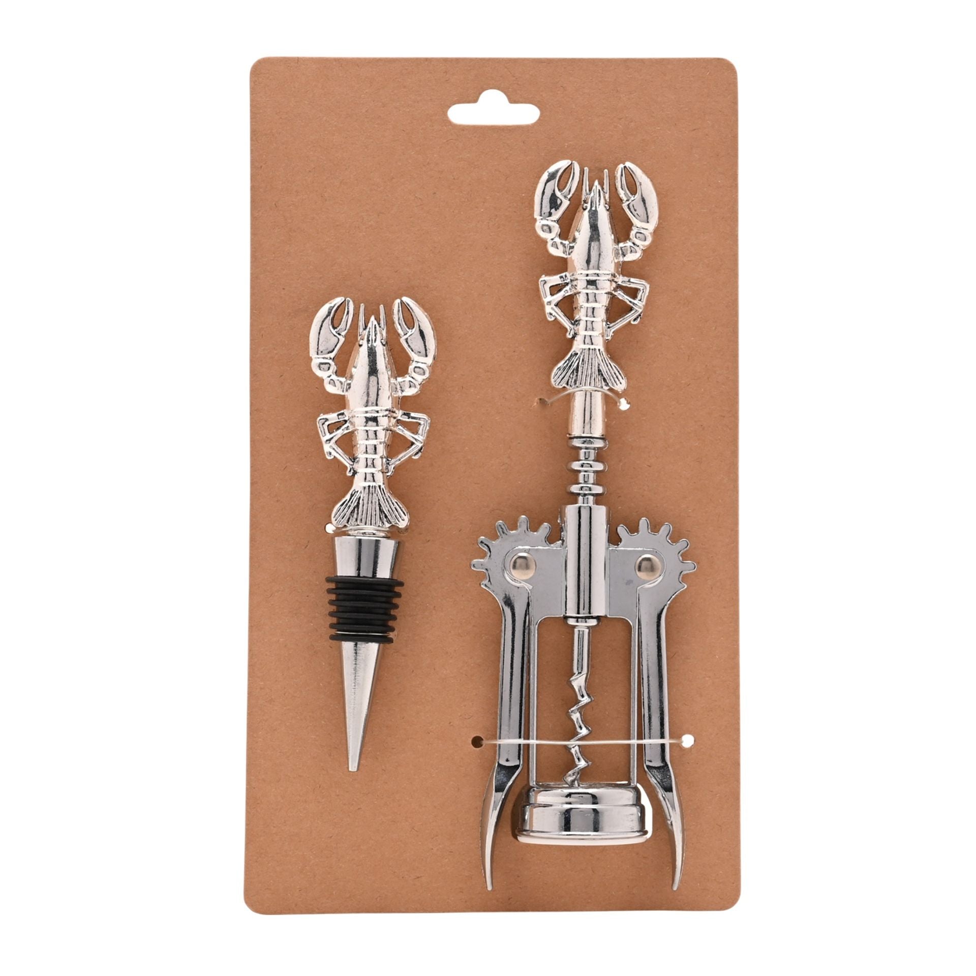 Hestia Lobster Bottle Stopper & Corkscrew Set