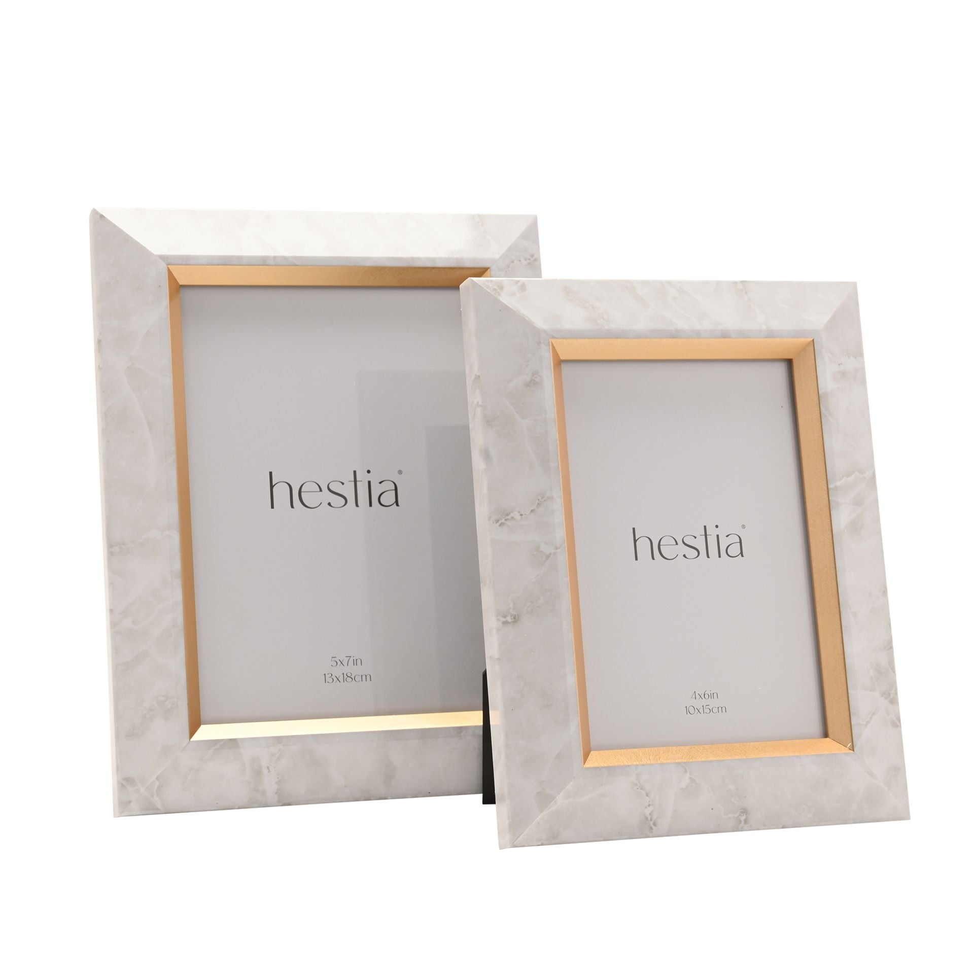 Hestia White Marble & Gold Photo Frame 4" x 6"