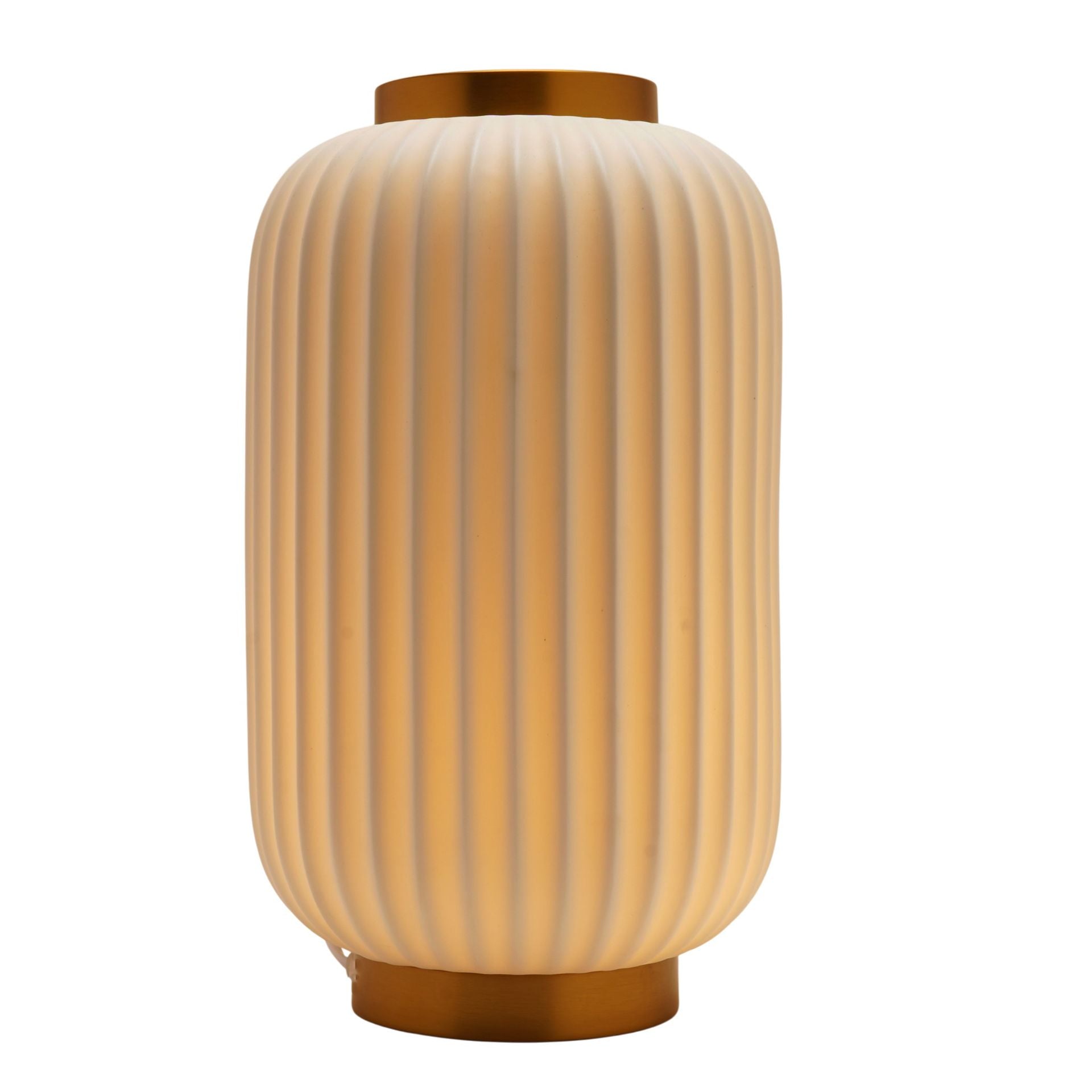 Hestia Tall Ribbed Lantern Style Lamp