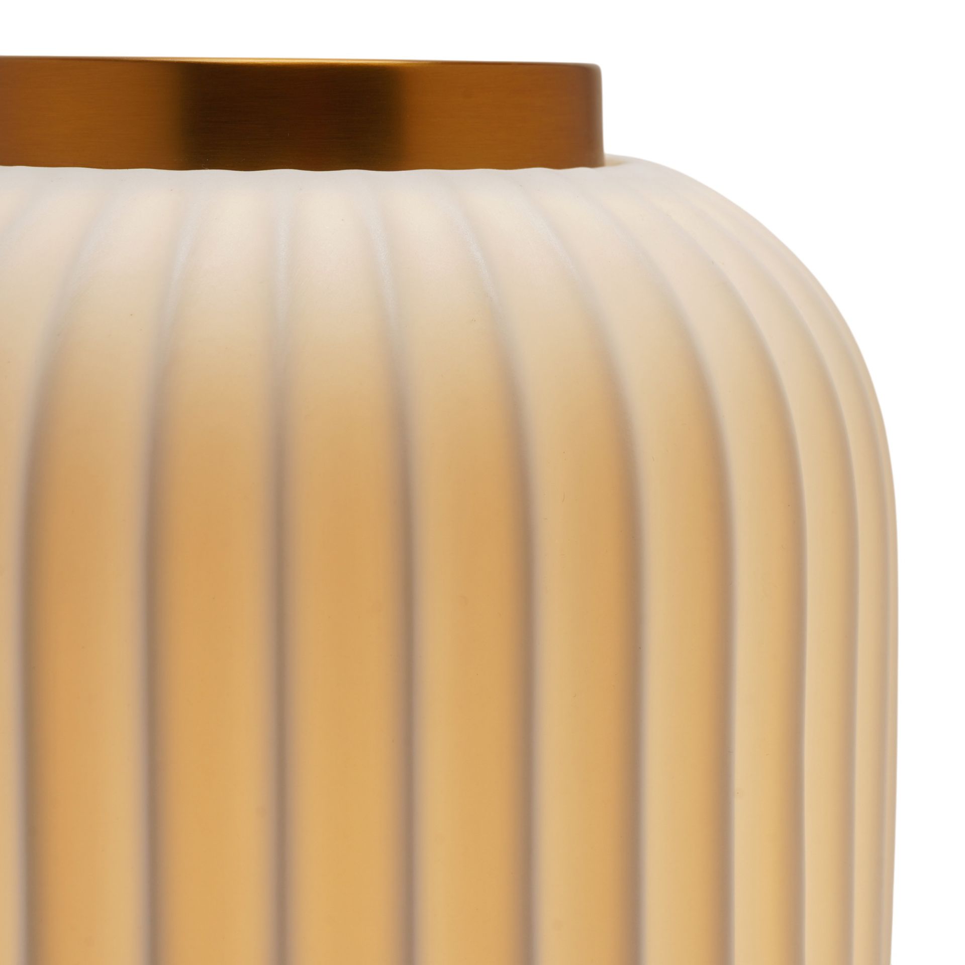 Hestia Ribbed Lantern Style Porcelain Lamp - Small