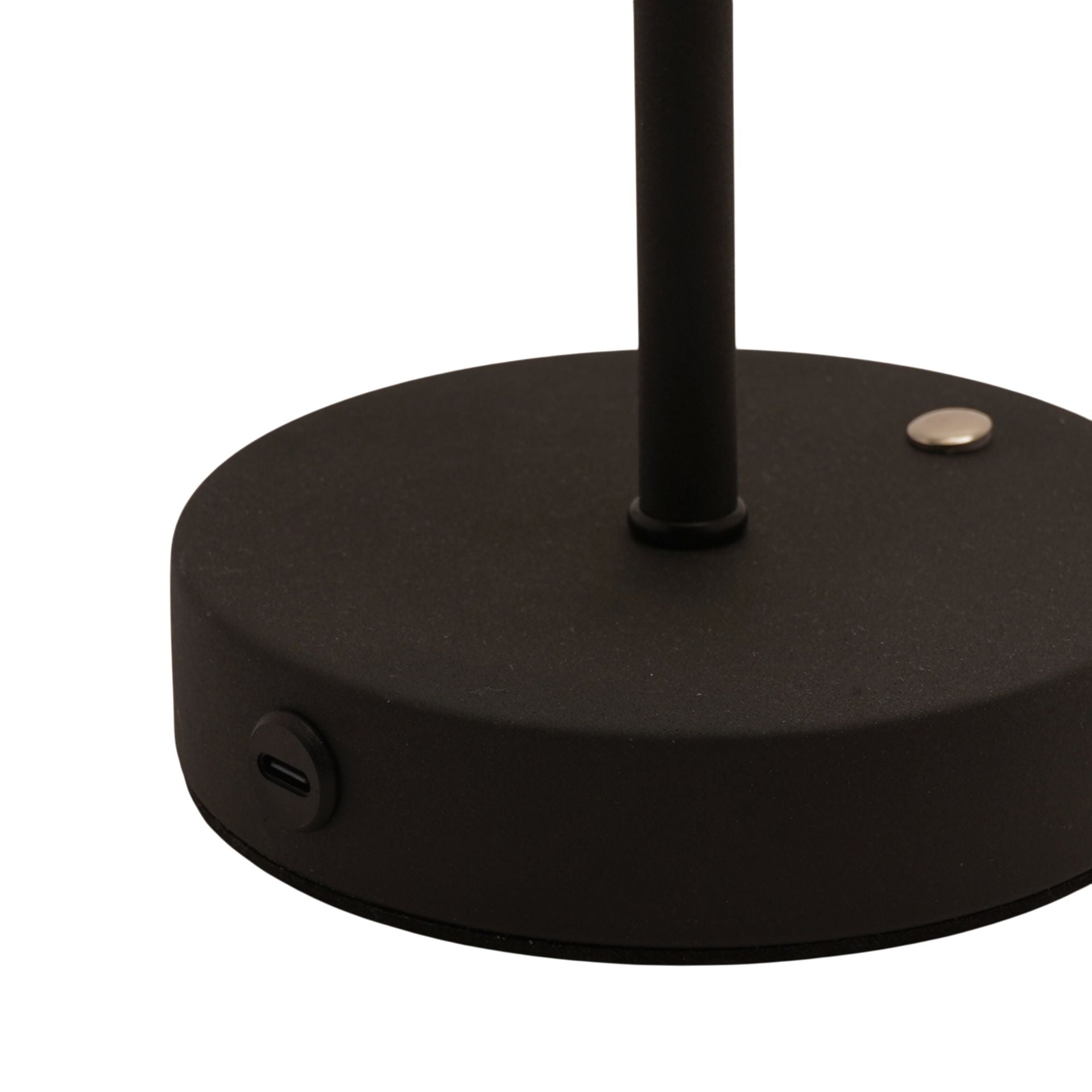 Hestia Black Ribbed Glass USB LED Touch Table Lamp