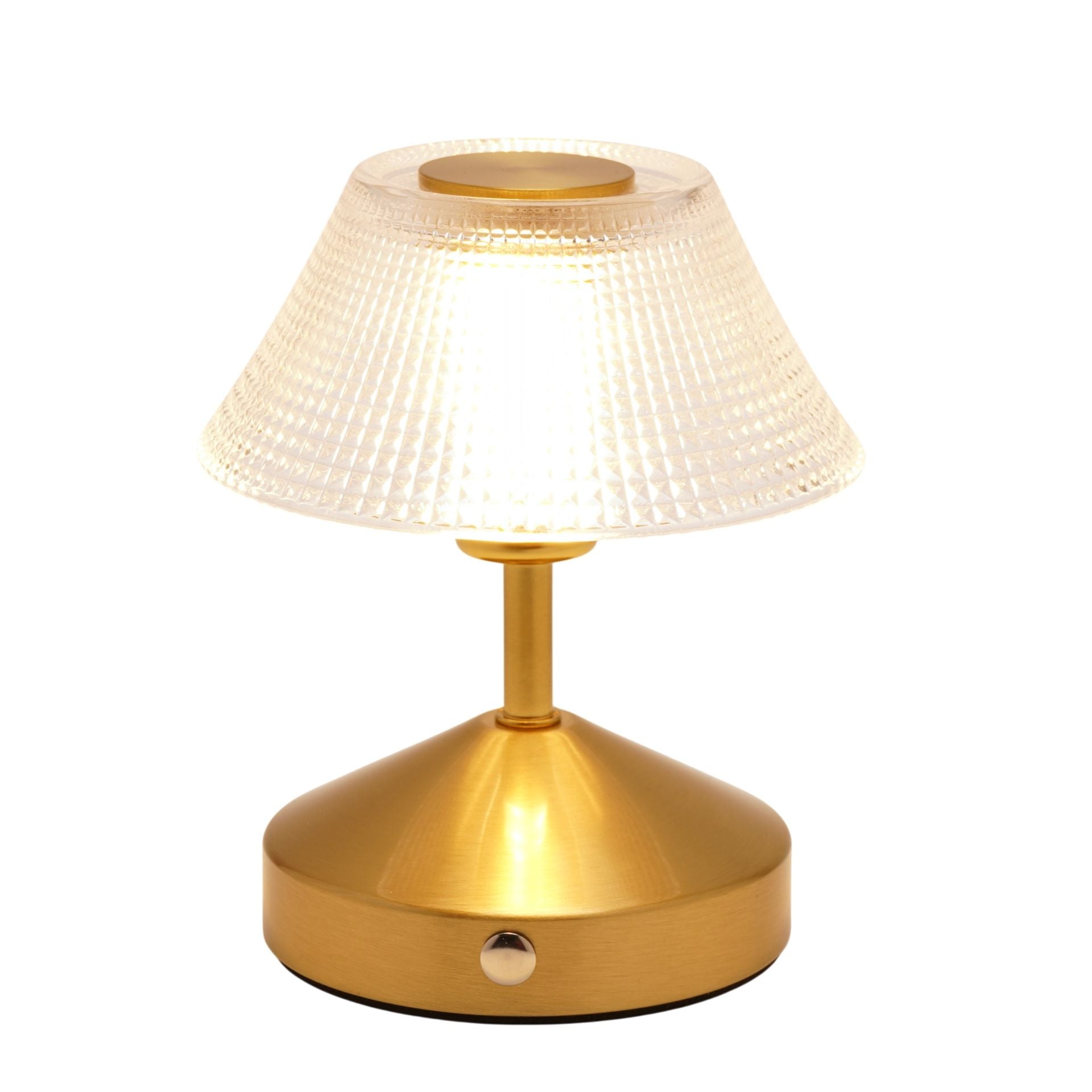 Hestia Small Etched Glass Bronze USB LED Touch Table Lamp