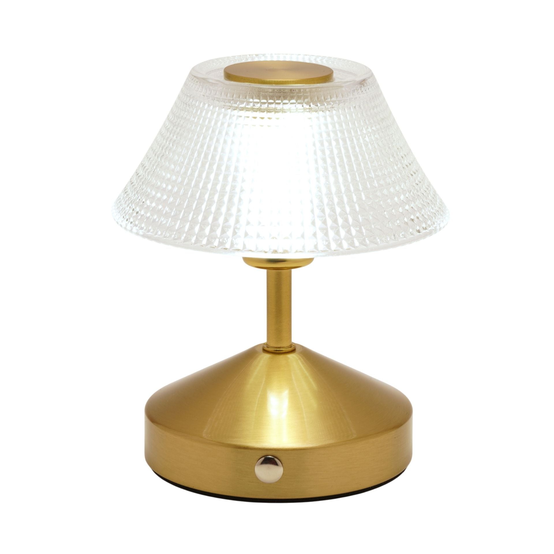 Hestia Small Etched Glass Bronze USB LED Touch Table Lamp