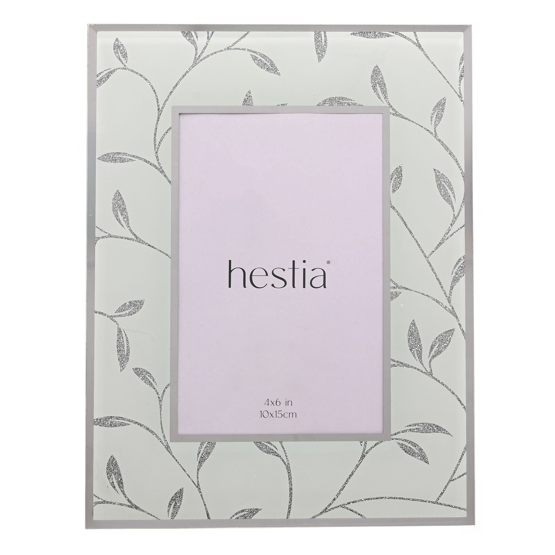 Hestia Glitter Leaf Design Photo Frame 4" x 6"