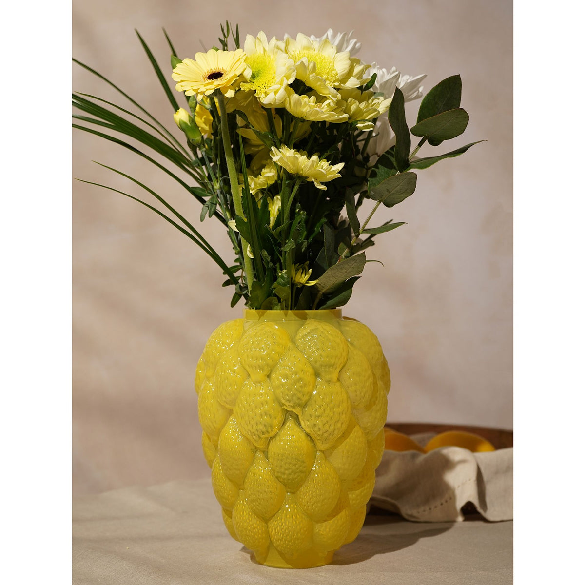 Hestia Lemon Bunched Shaped Glass Bud Vase