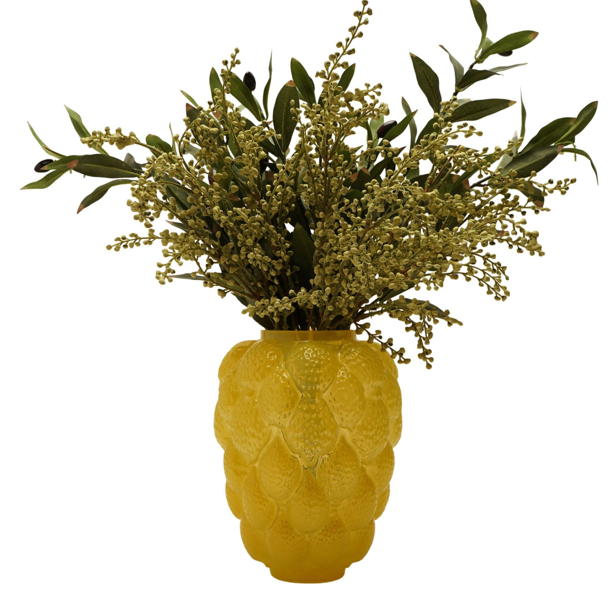 Hestia Lemon Bunched Shaped Glass Bud Vase