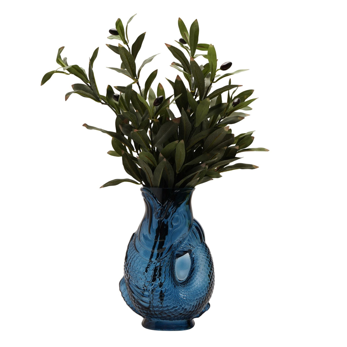 Hestia Blue Fish Shaped Glass Vase