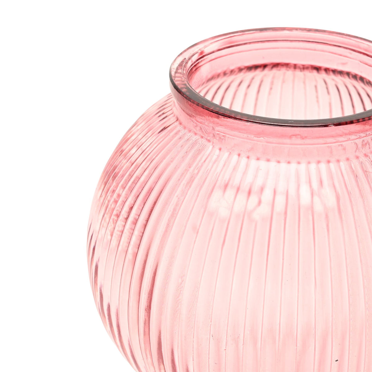 Hestia Pink Glass Balloon Shaped Vase 18cm