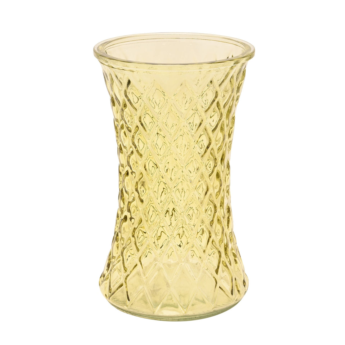 Hestia Cushion Effect Green Glass Vase 20cm