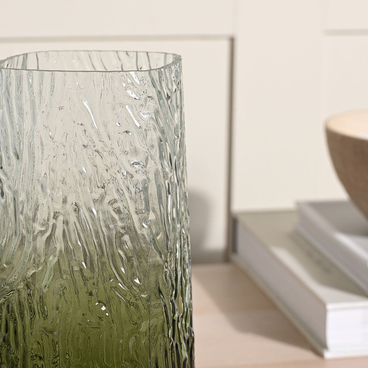 Hestia Ombre Green& Clear Vase 23cm