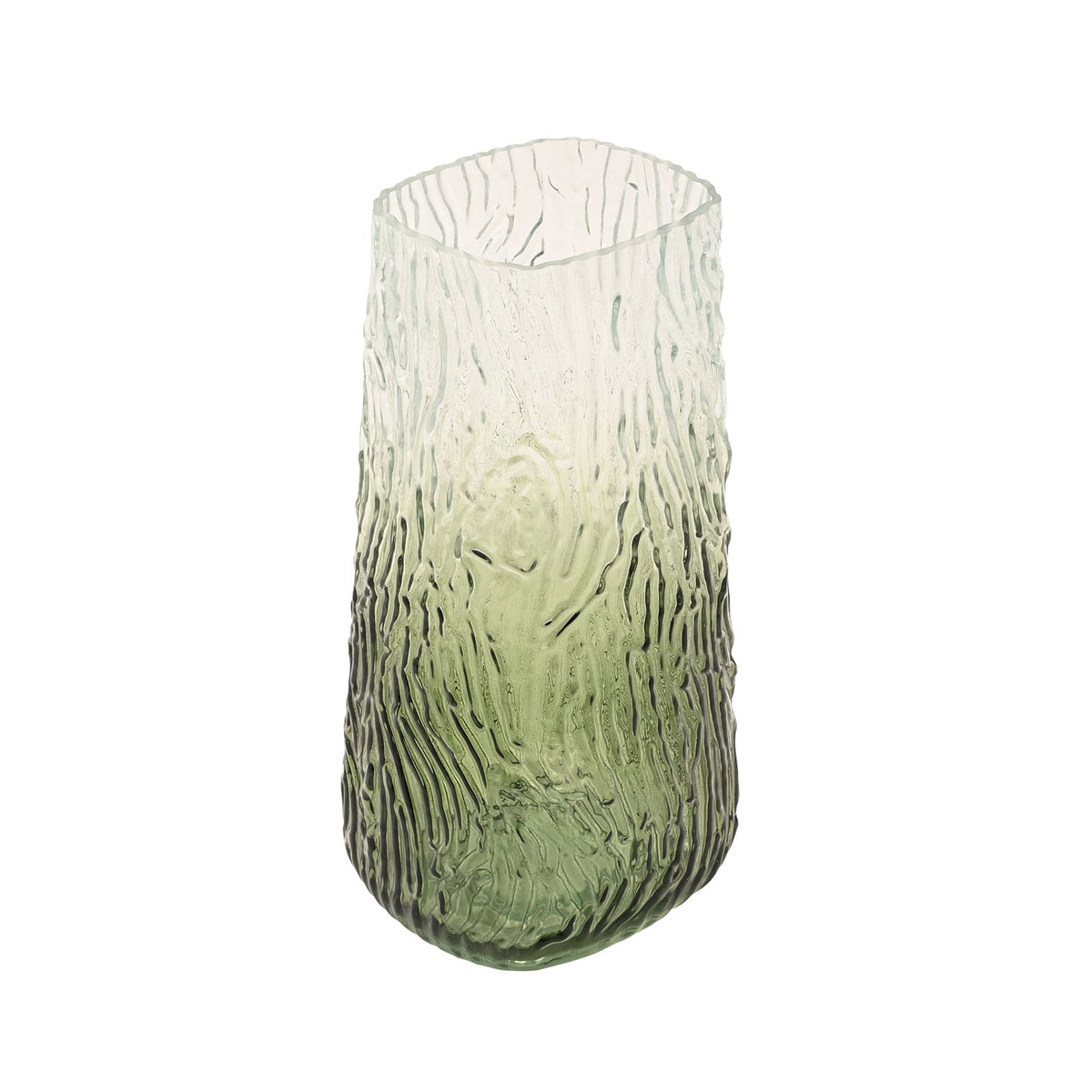 Hestia Ombre Green& Clear Vase 23cm