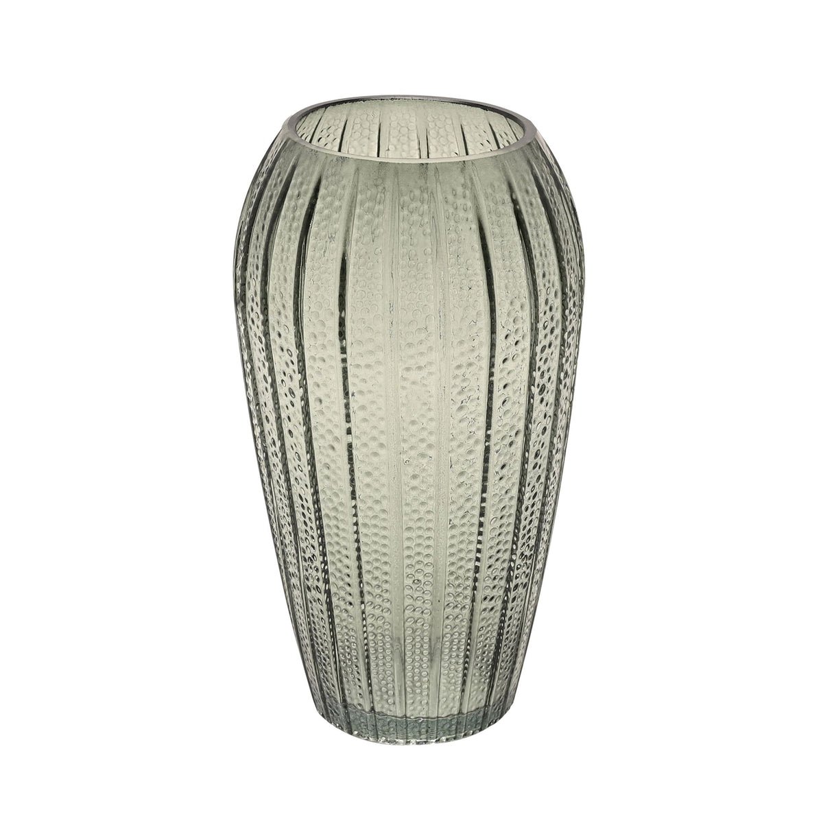 Hestia Green Rippled Vase 19cm