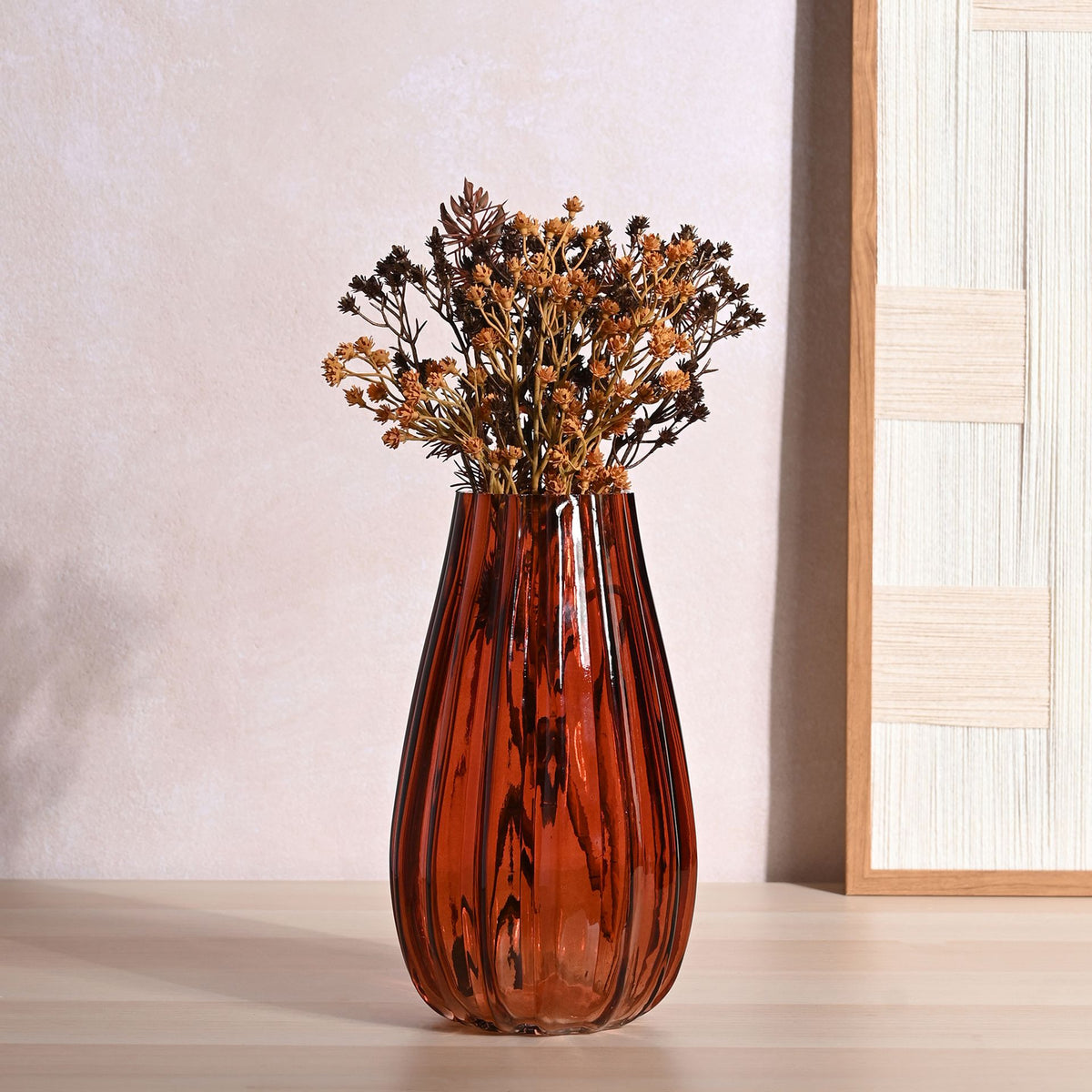 Hestia Glass Vase - Amber