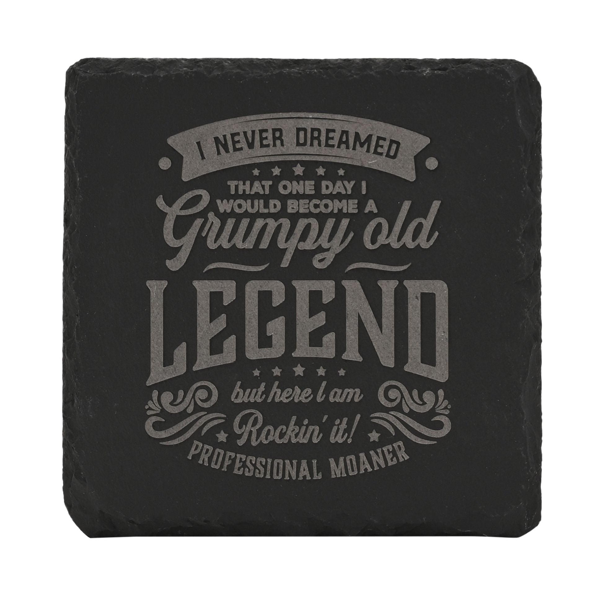 Harvey Makin Legend Slate Coaster - Grumpy