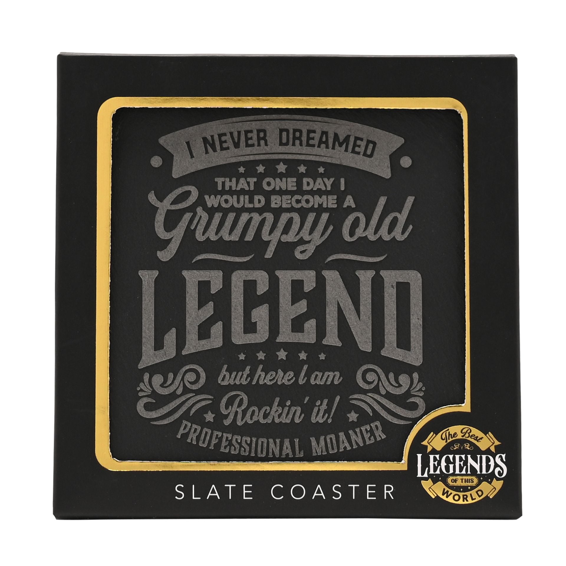 Harvey Makin Legend Slate Coaster - Grumpy