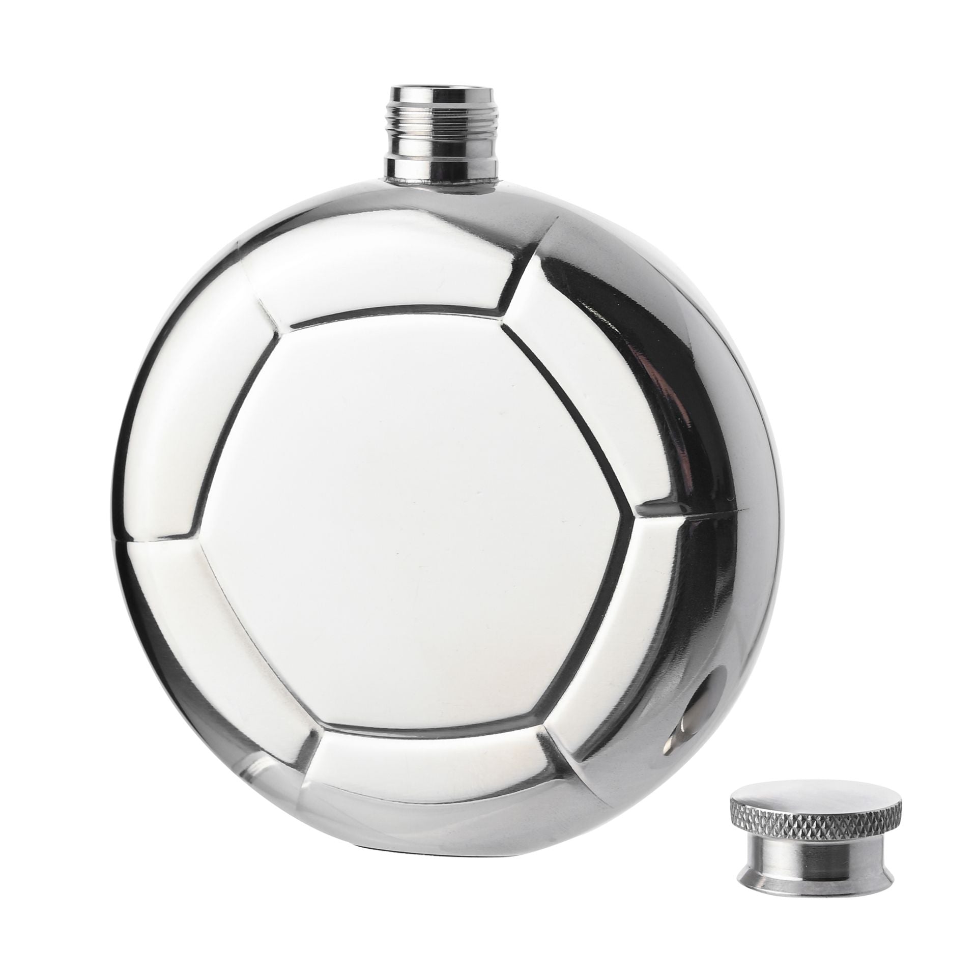 Harvey Makin Classic Hip Flask 5oz Mirror Polished - Football