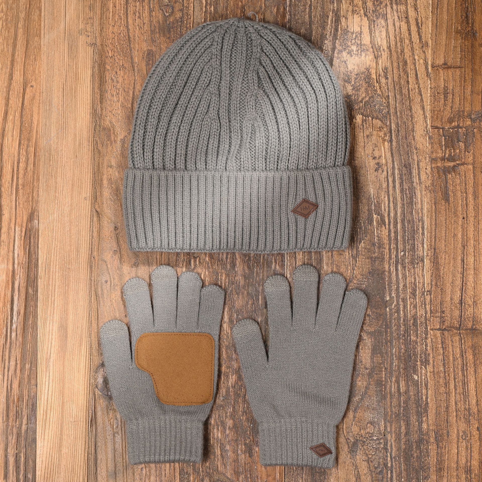 Harvey Makin Layers Hat and Gloves Gift Set - Grey