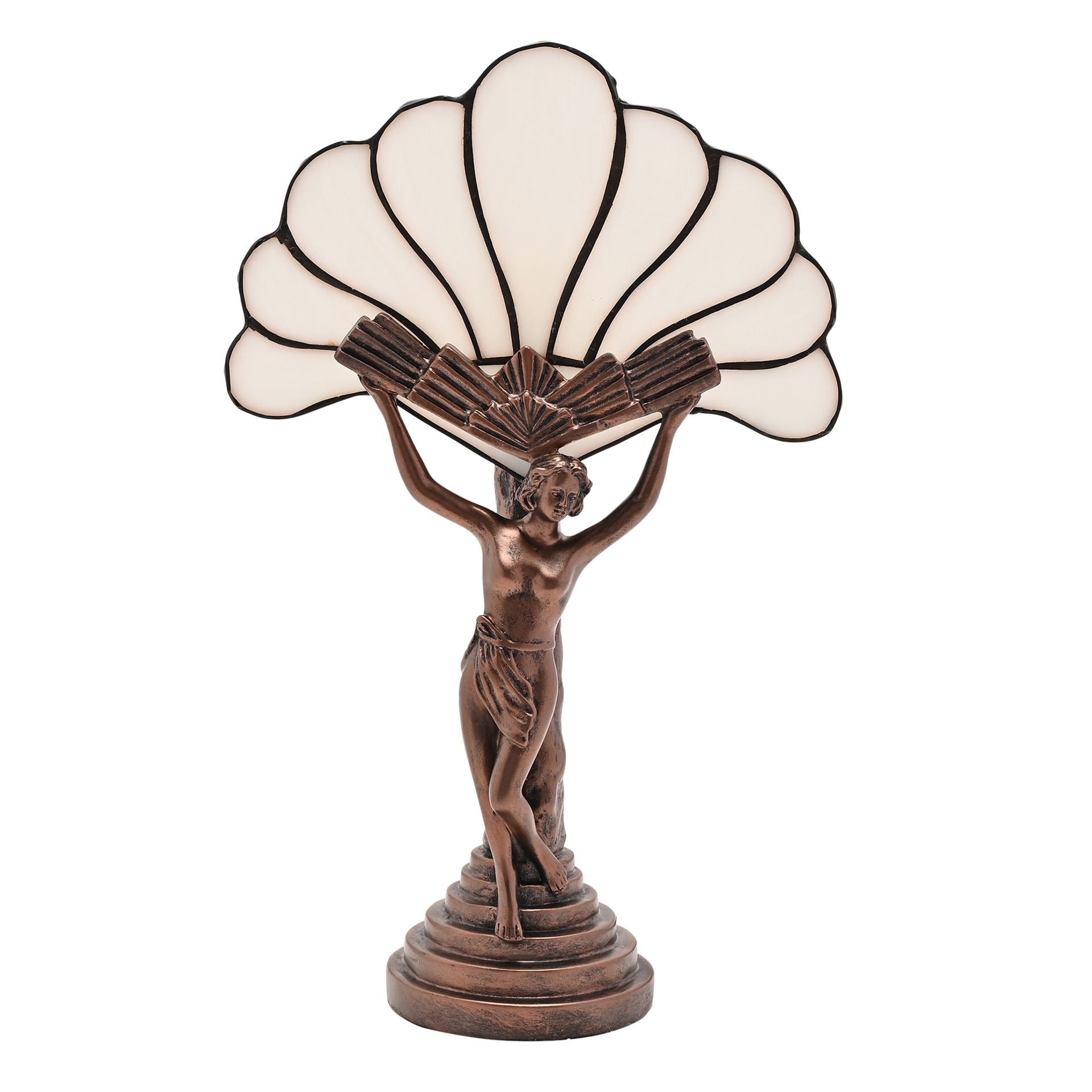 Juliana Art Nouveau Bronze Figurine Flower Lamp