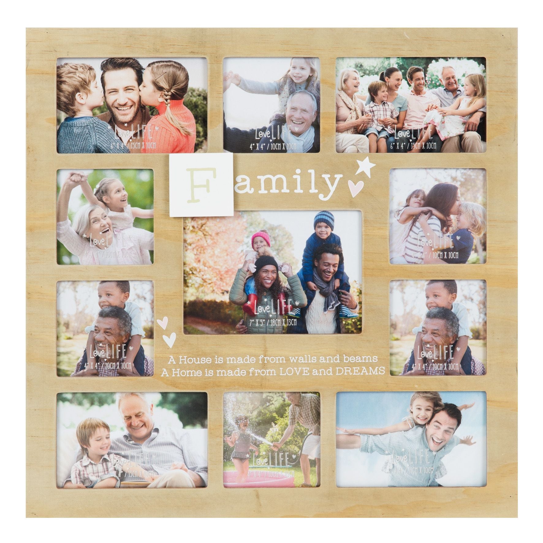 Love Life Multi Aperture Photo Frame - Family