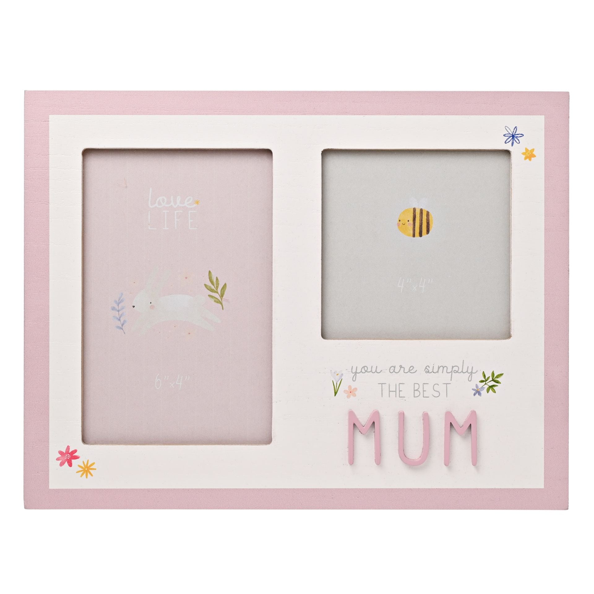 Love Life Collage Frame Holds 2 Photo's - Mum