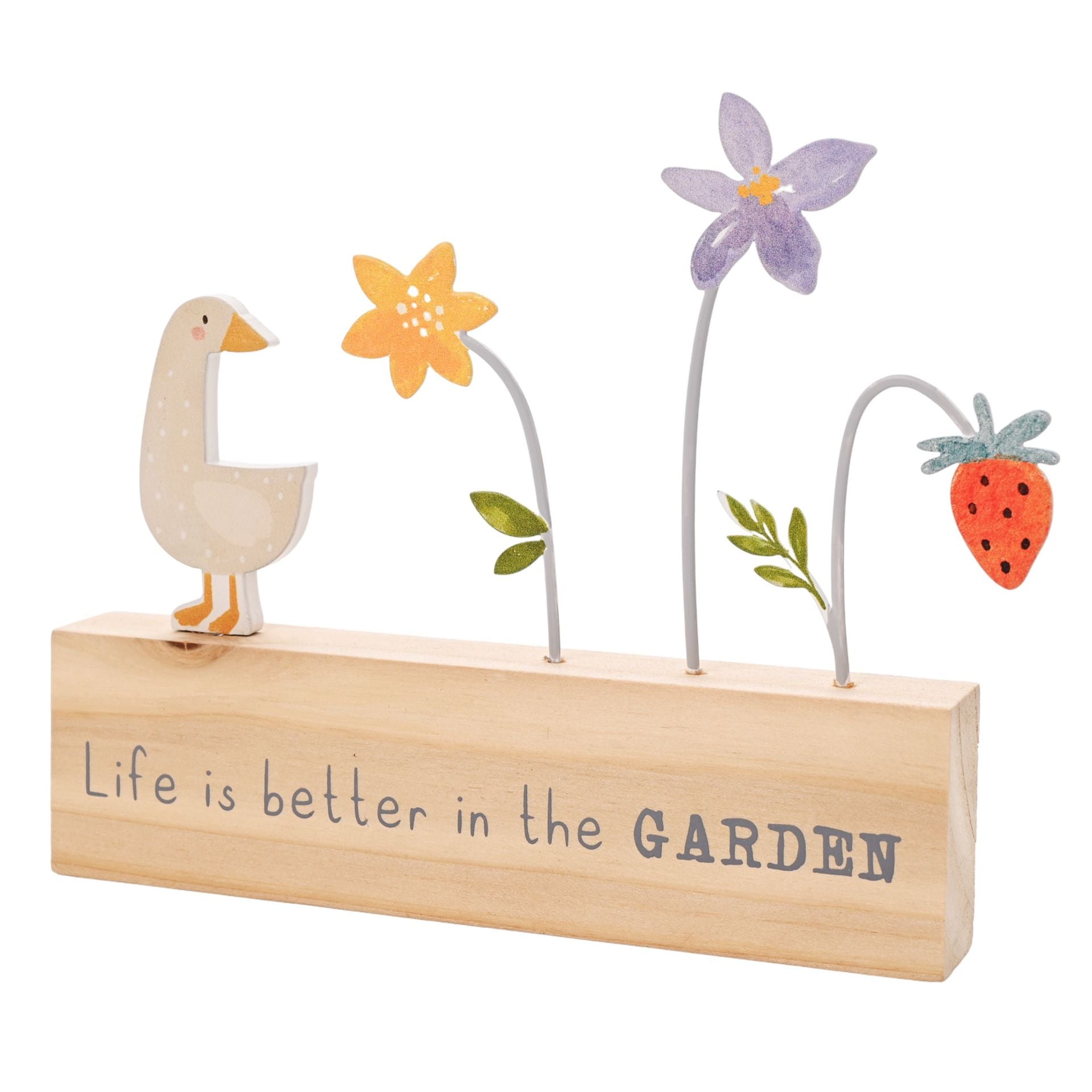 Love Life Metal Goose Plaque - Garden