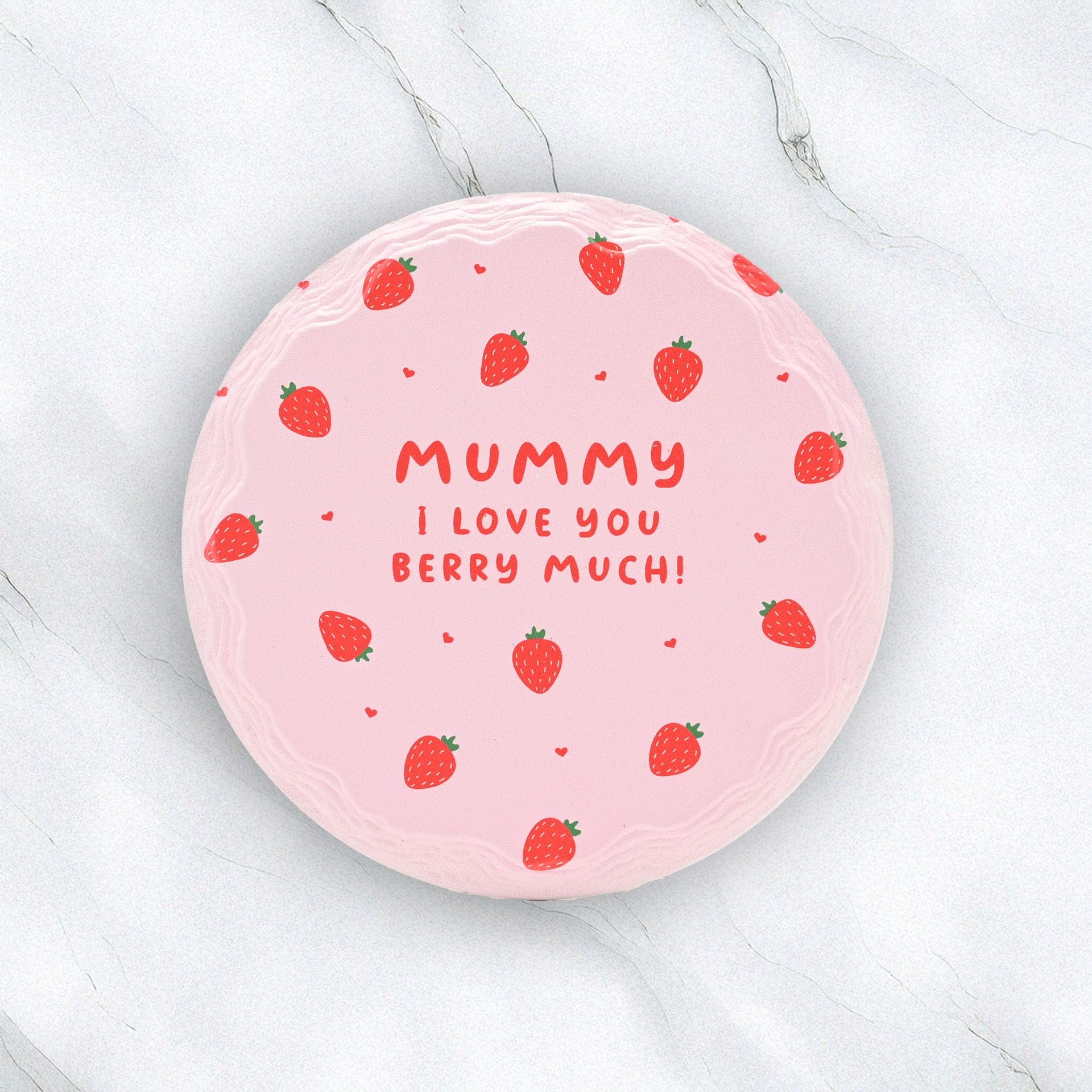 Personalised I Love You Berry Much Coaster
