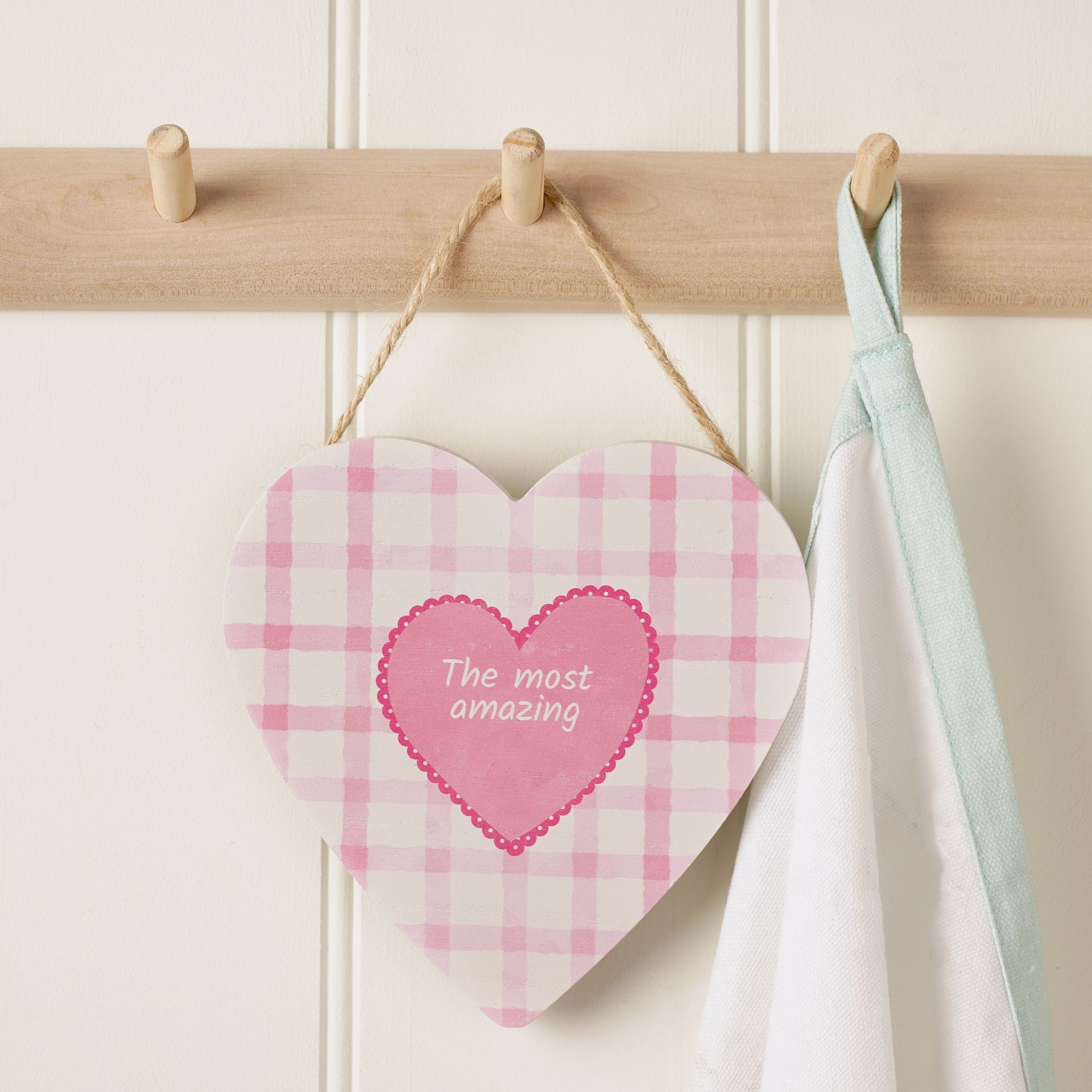 Personalised Amazing Gingham MDF Heart Plaque