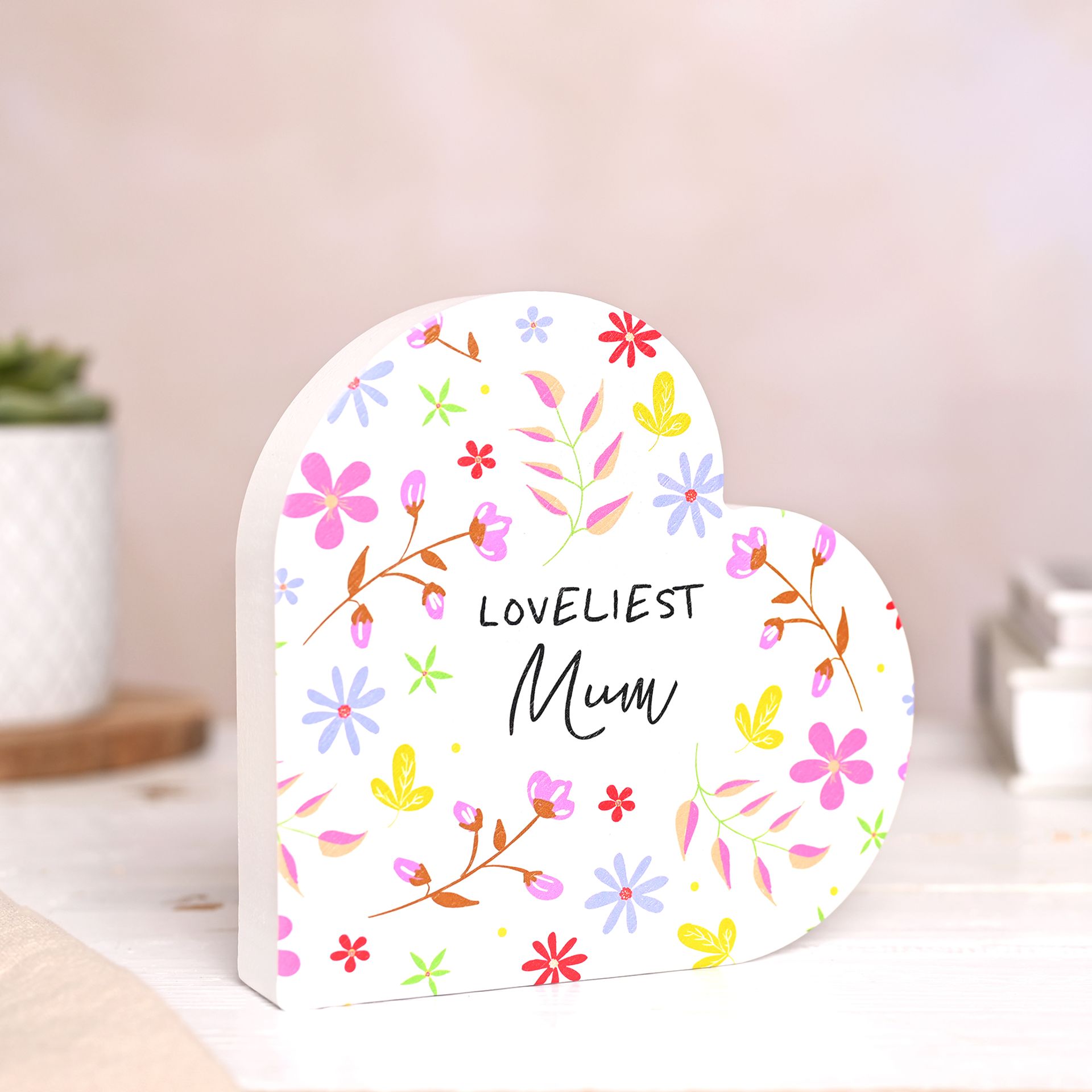 Personalised Loveliest Standing Heart Plaque