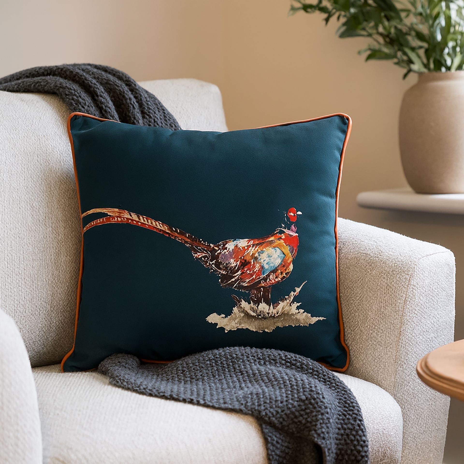 Meg Hawkins Pheasant Cushion 40cm *(10/12)*