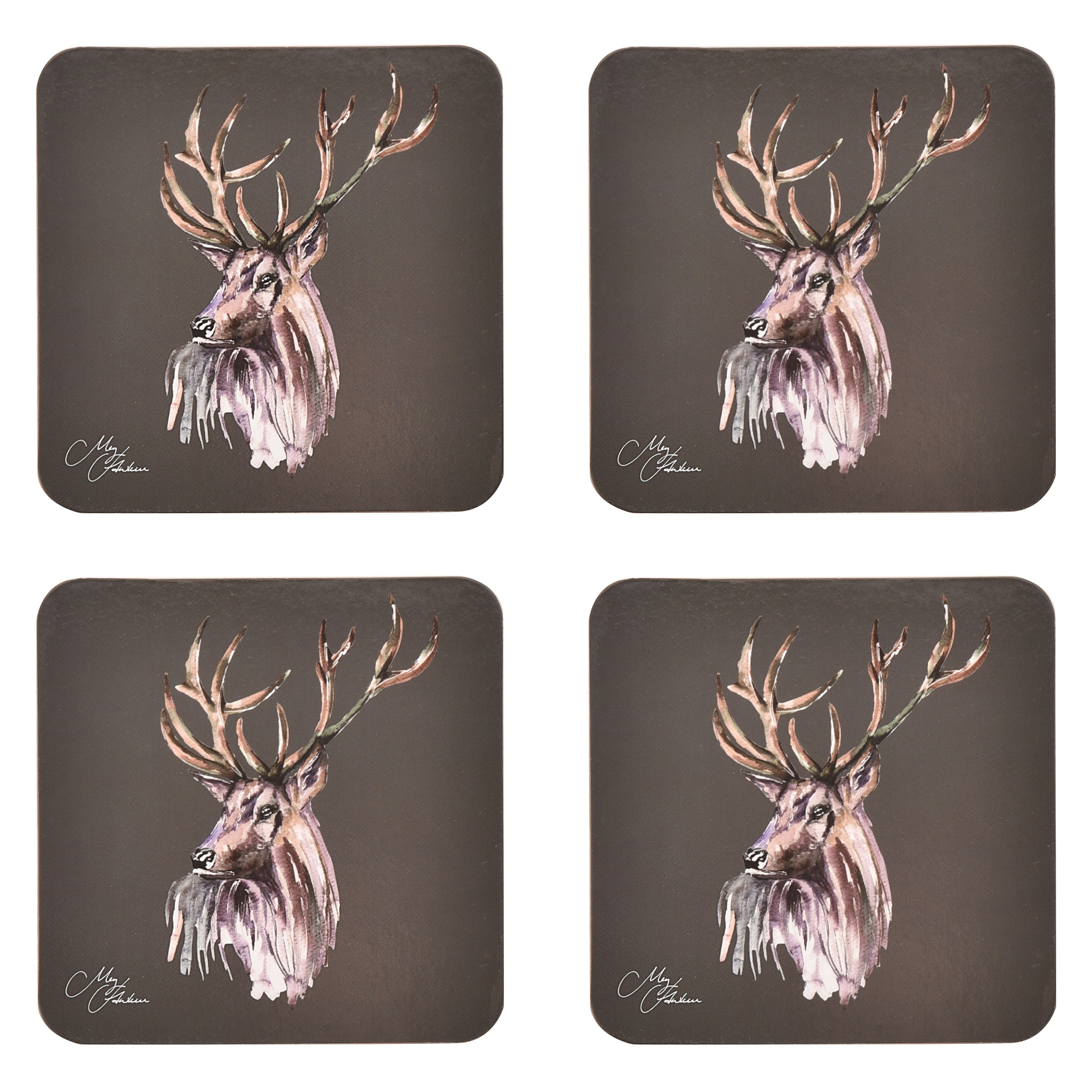 Meg Hawkins Set of 4 Coasters Stag