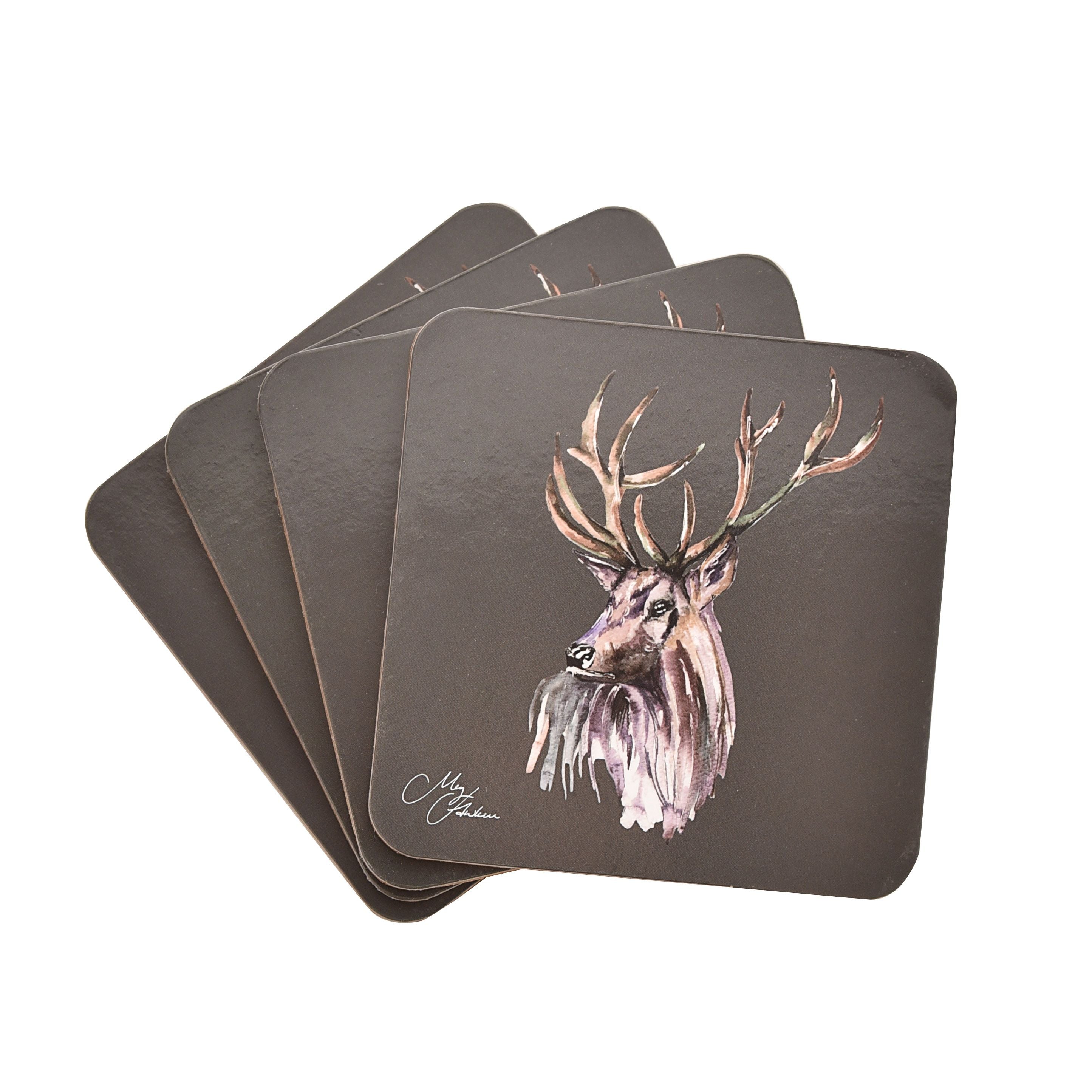 Meg Hawkins Set of 4 Coasters Stag