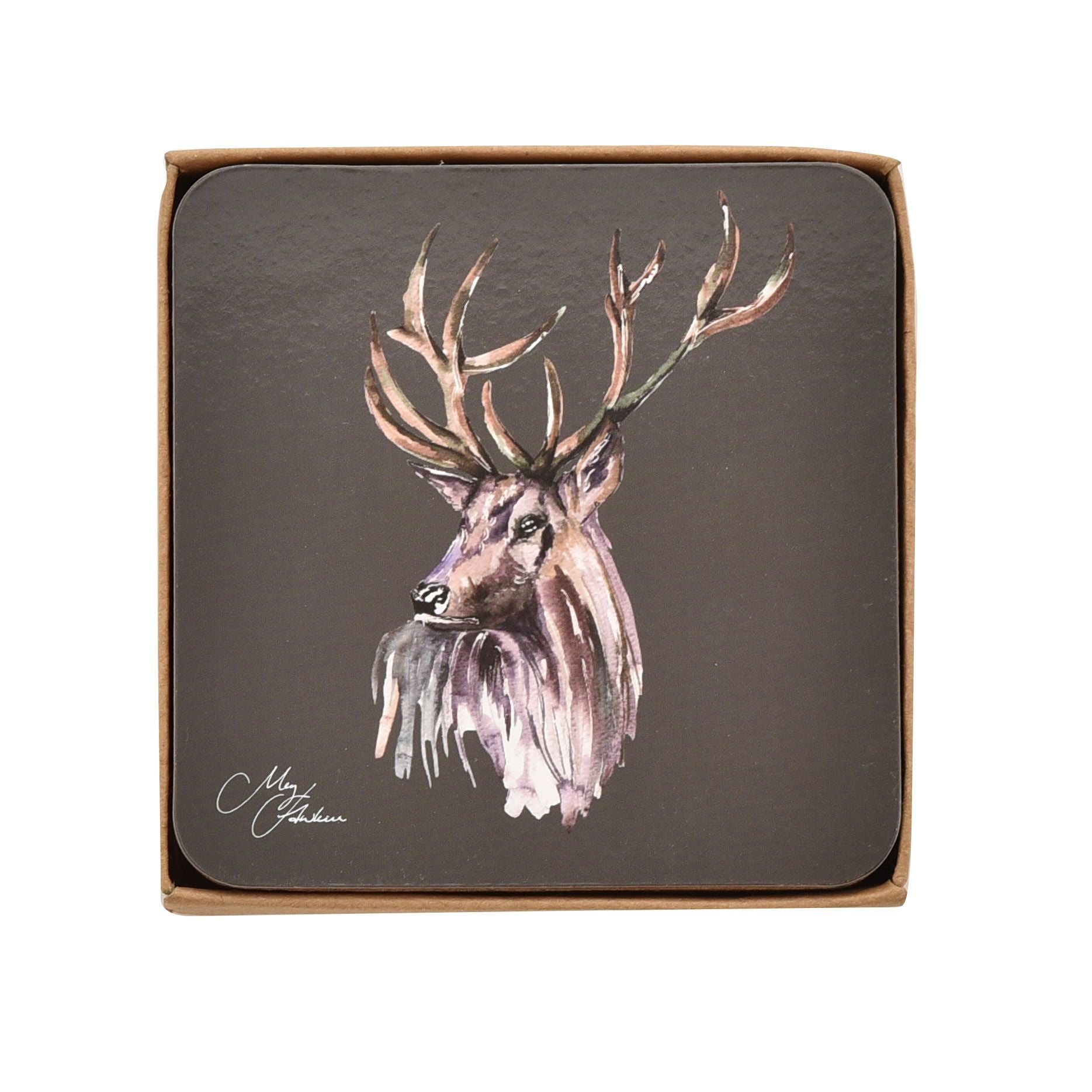 Meg Hawkins Set of 4 Coasters Stag