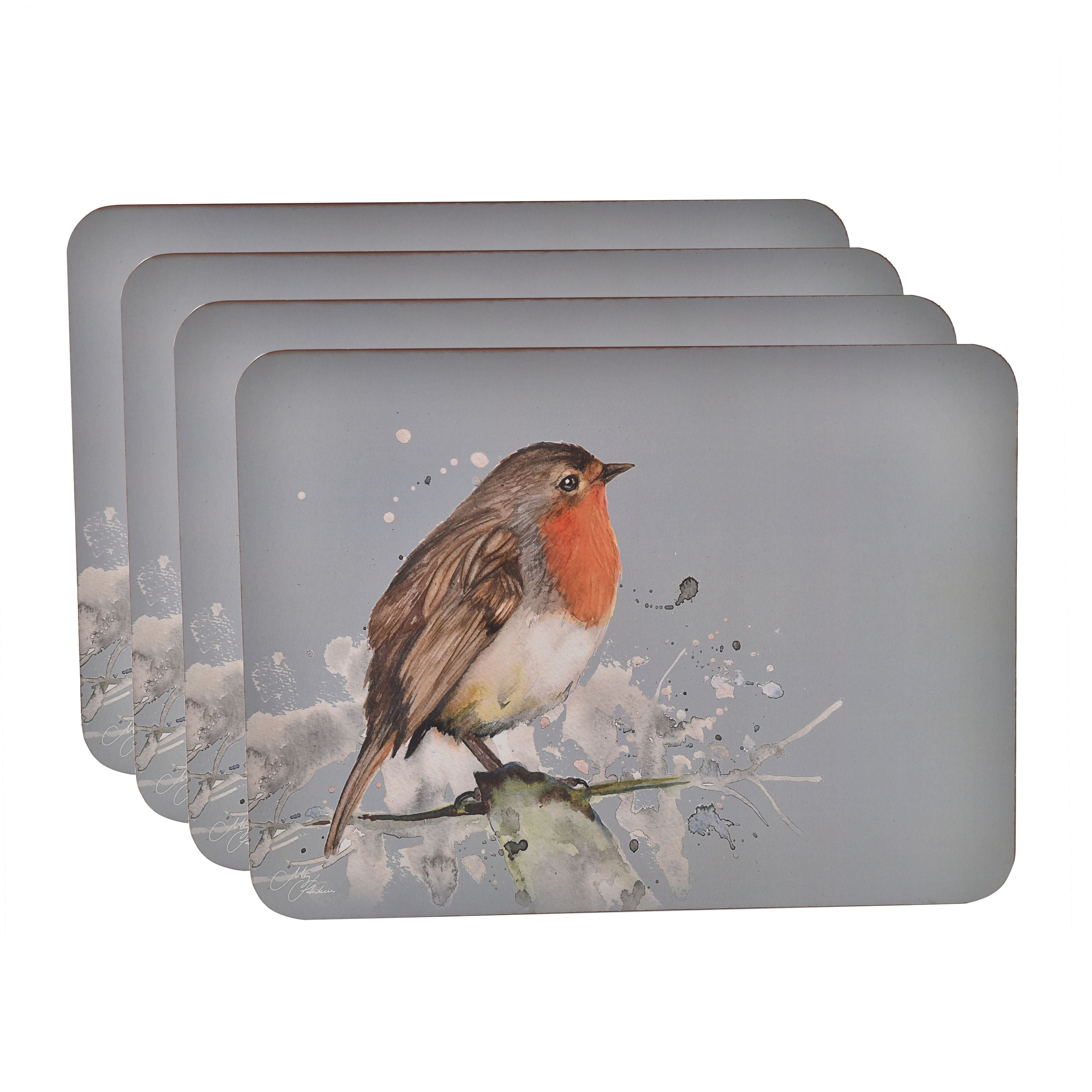 Meg Hawkins Set of 4 Placemats Robin
