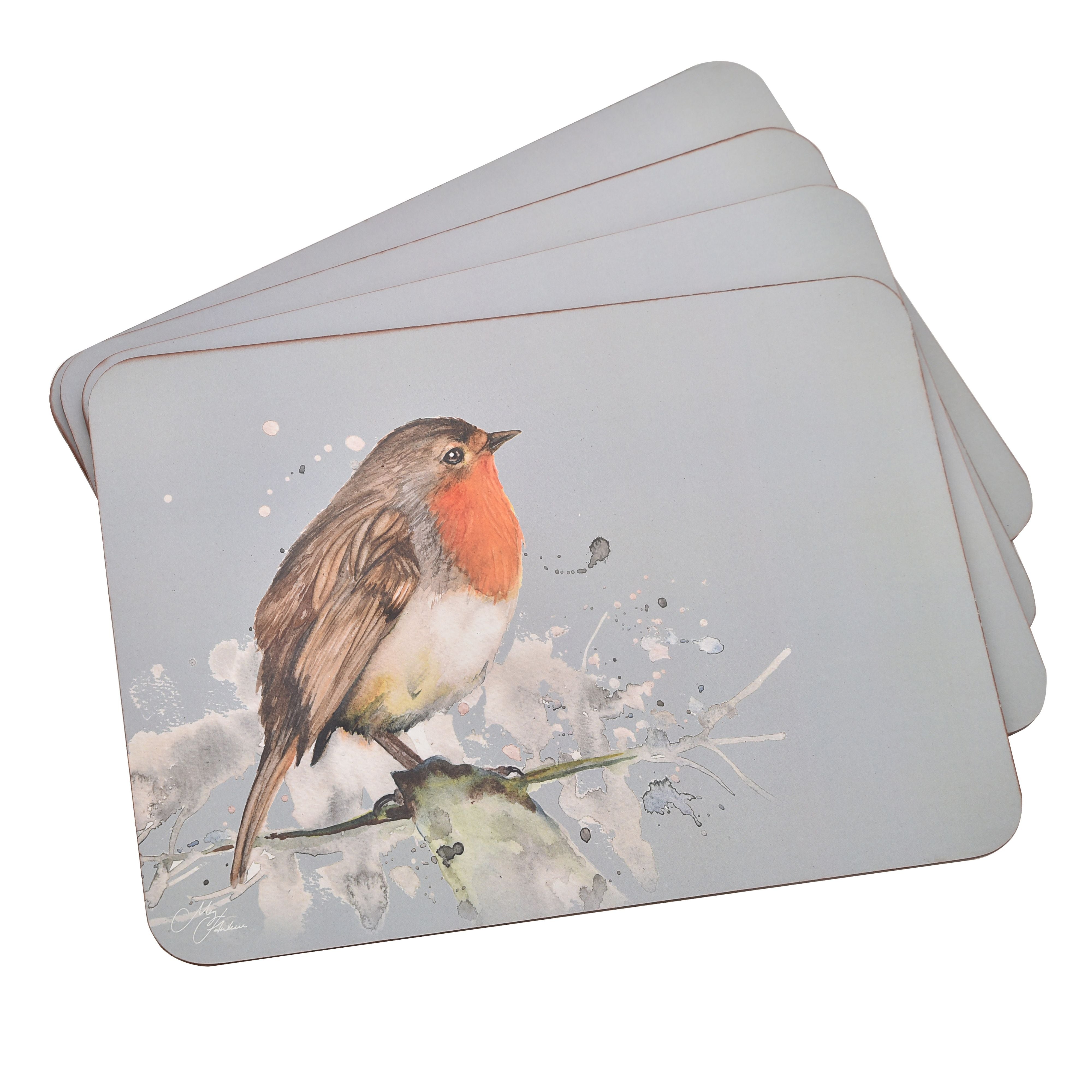 Meg Hawkins Set of 4 Placemats Robin