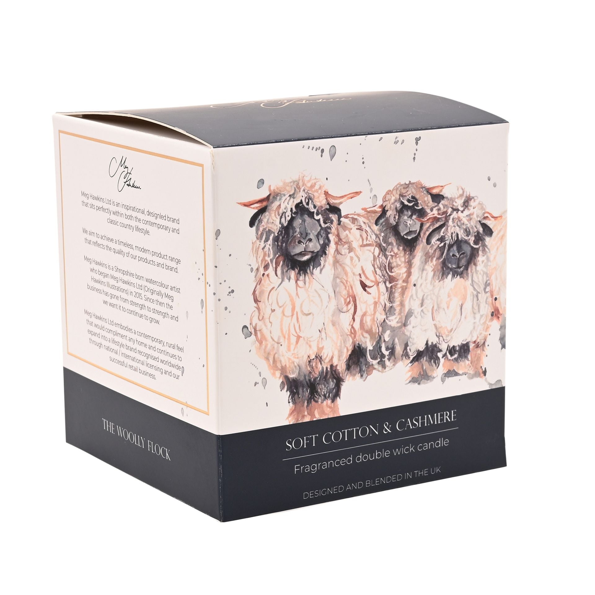 Meg Hawkins 2 Wick Candle 400g Sheep - Cashmere & Wool