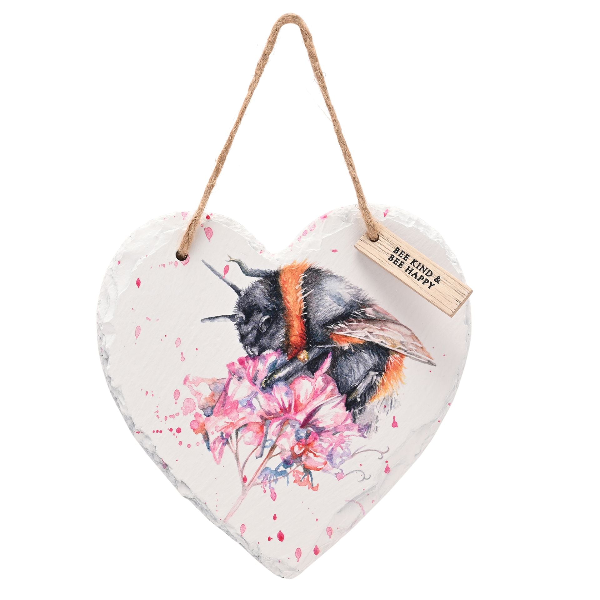 Meg Hawkins Slate Hanging Heart - Bee