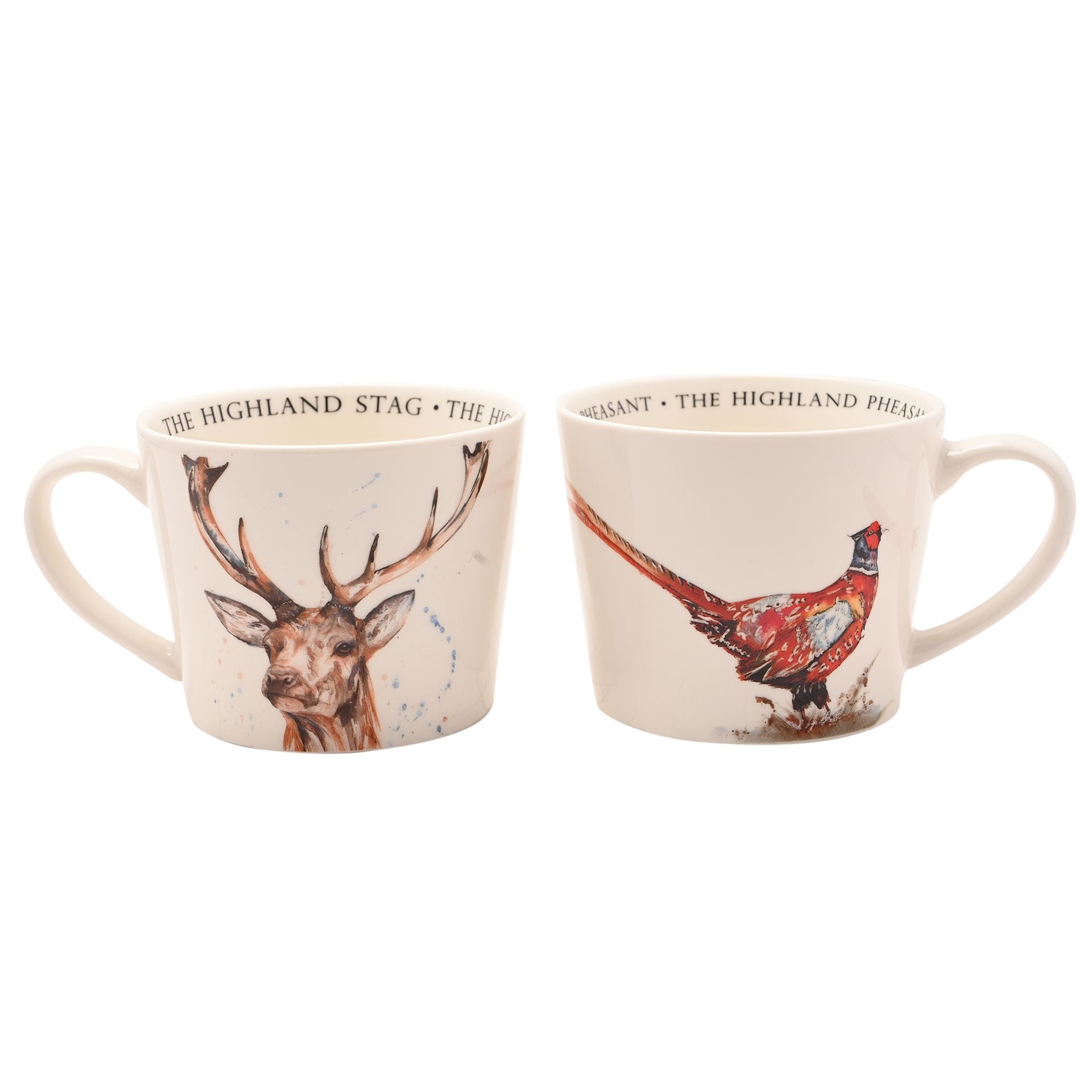 Meg Hawkins Set Of 2 Cups - Pheasant & Stag